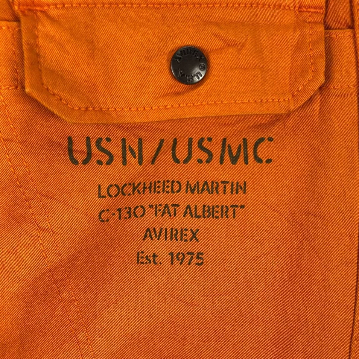 Avirex Light Jackets Avirex Lockheed Martin USN USMC Cotton Jacket Orange