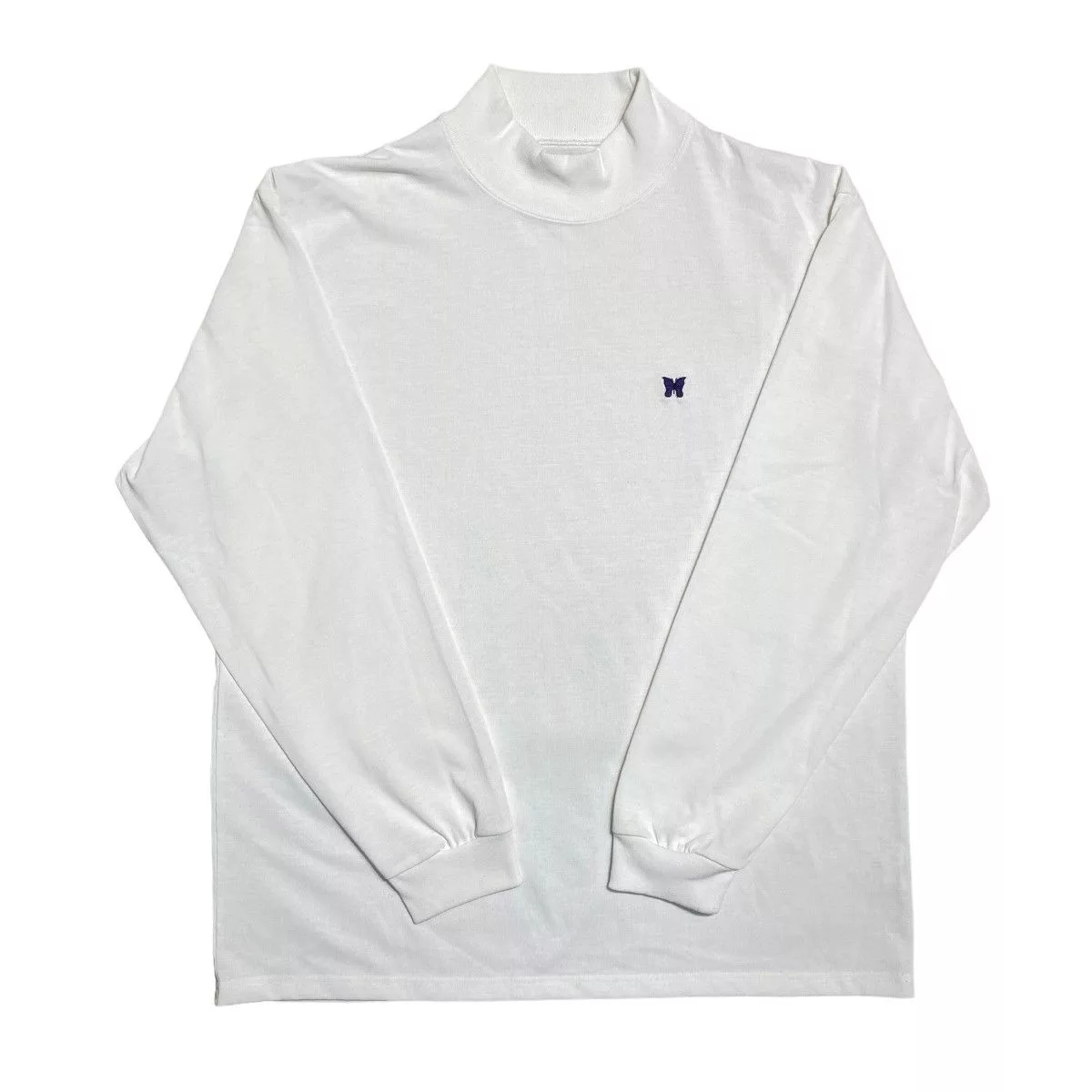 Needles Long Sleeve T Shirts Needles Long Sleeve High Neck Polyester Tshirt White