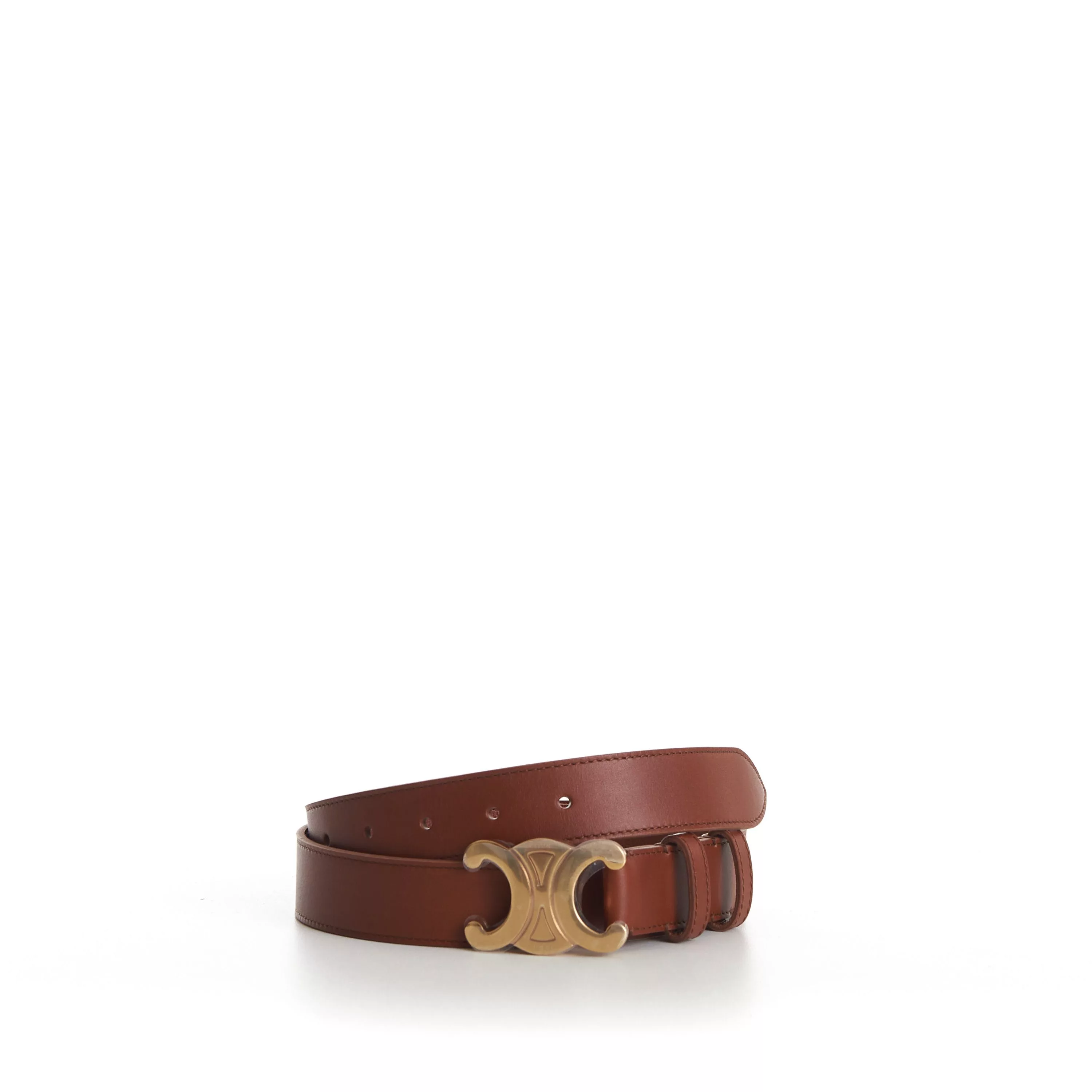 Celine Belts Celine Large Triomphe Buckle Belt - Size 80 Brown