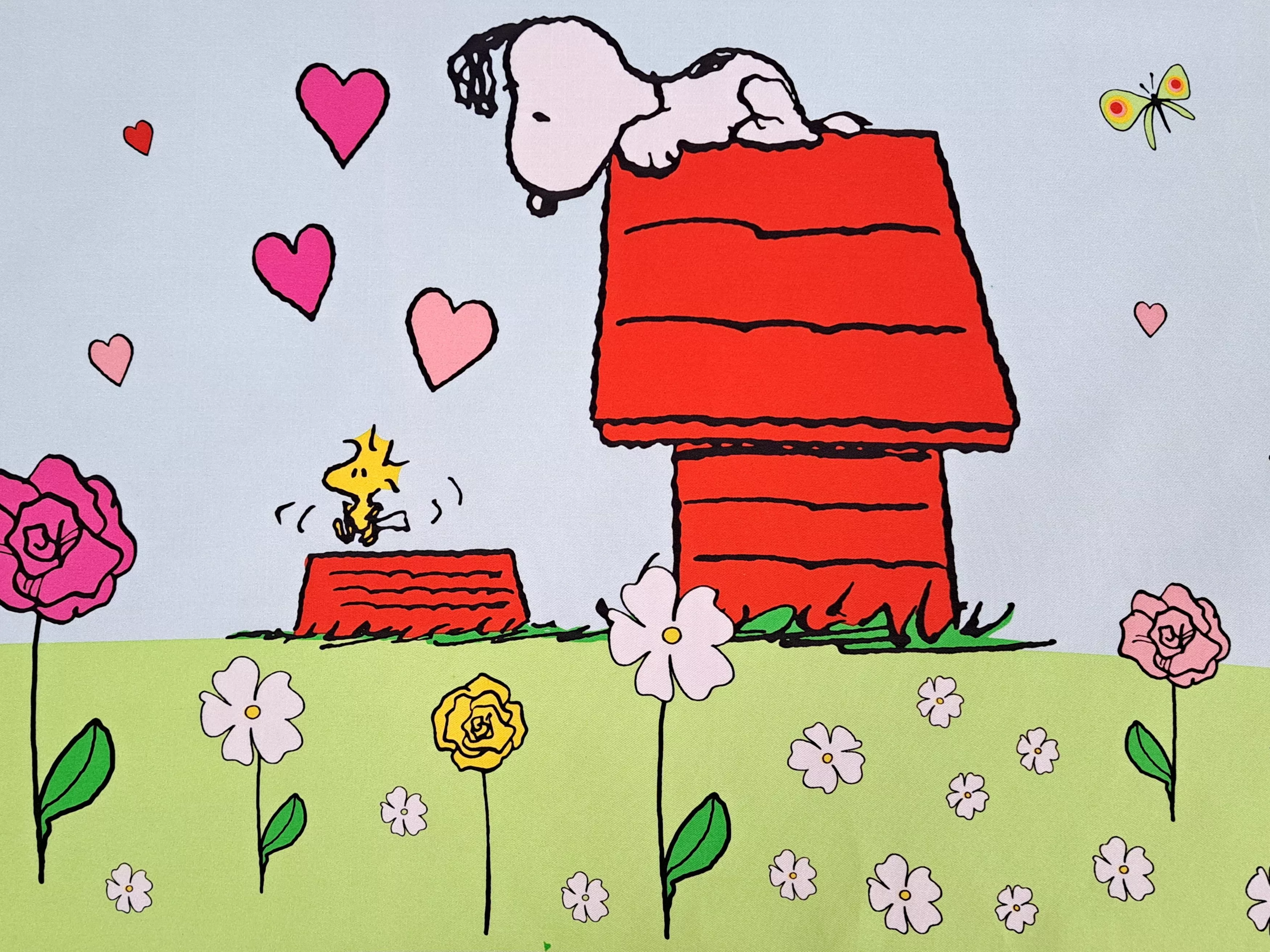Designer Scarves Designer CODELLO Loves Peanuts - Snoopy - funy silk scarf. Multi