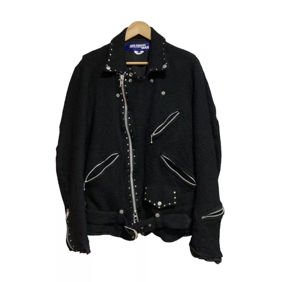 Comme des Garcons Light Jackets Comme des Garcons × Junya Watanabe Junya Watanabe stud riders jacket Black