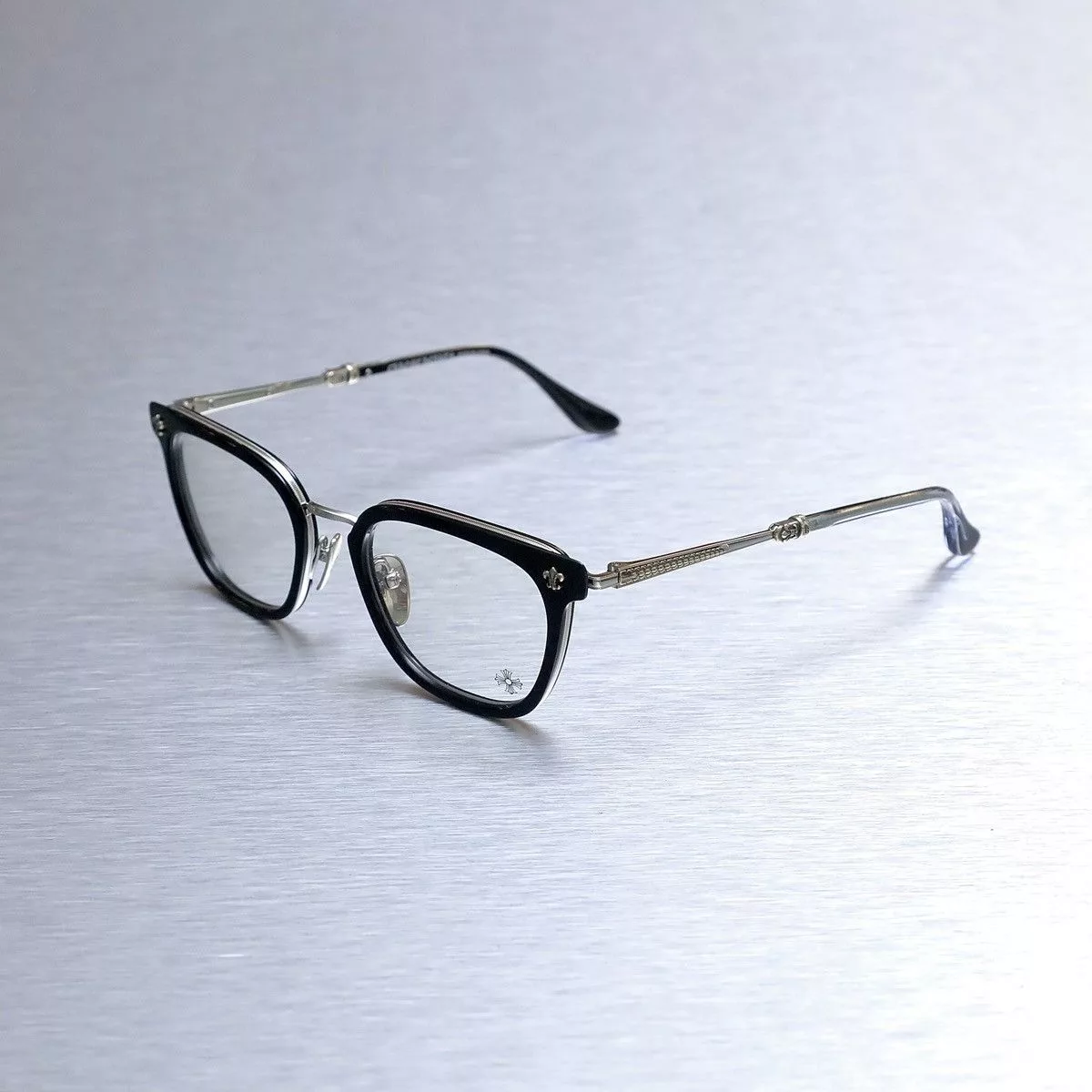 Chrome Hearts Glasses CHROME HEARTS STRAPADICTOME GLASSES Silver