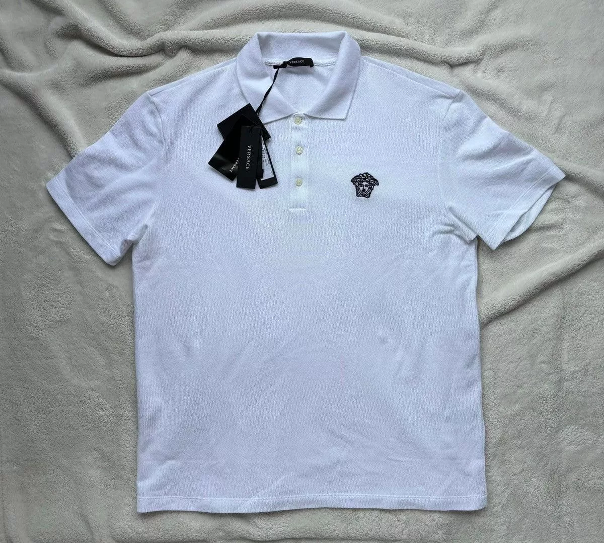 Versace Polos Versace White Medusa Polo Shirts