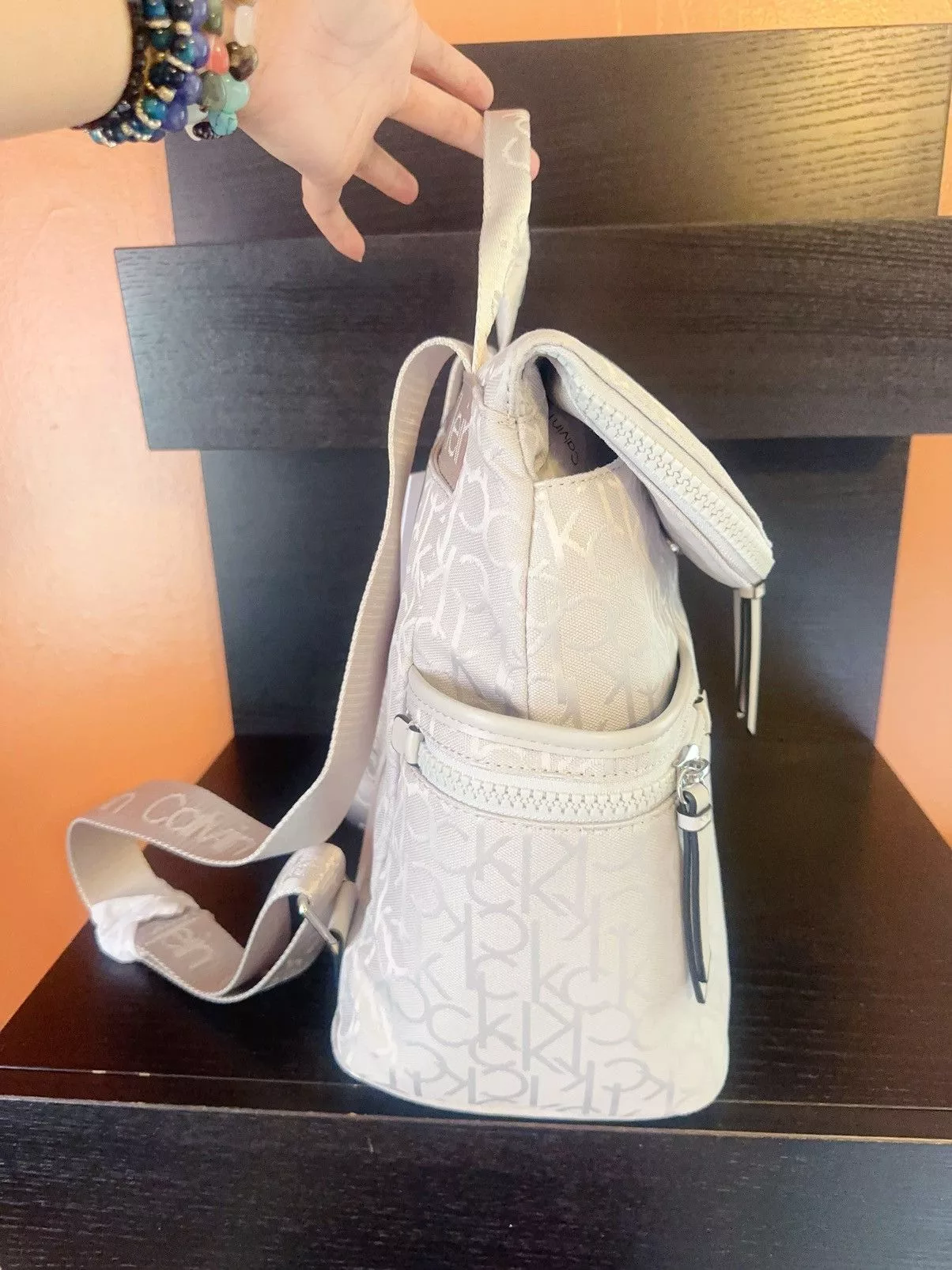 Calvin Klein Backpacks $178 Calvin Klein Shine Convertible Zip-round Beige