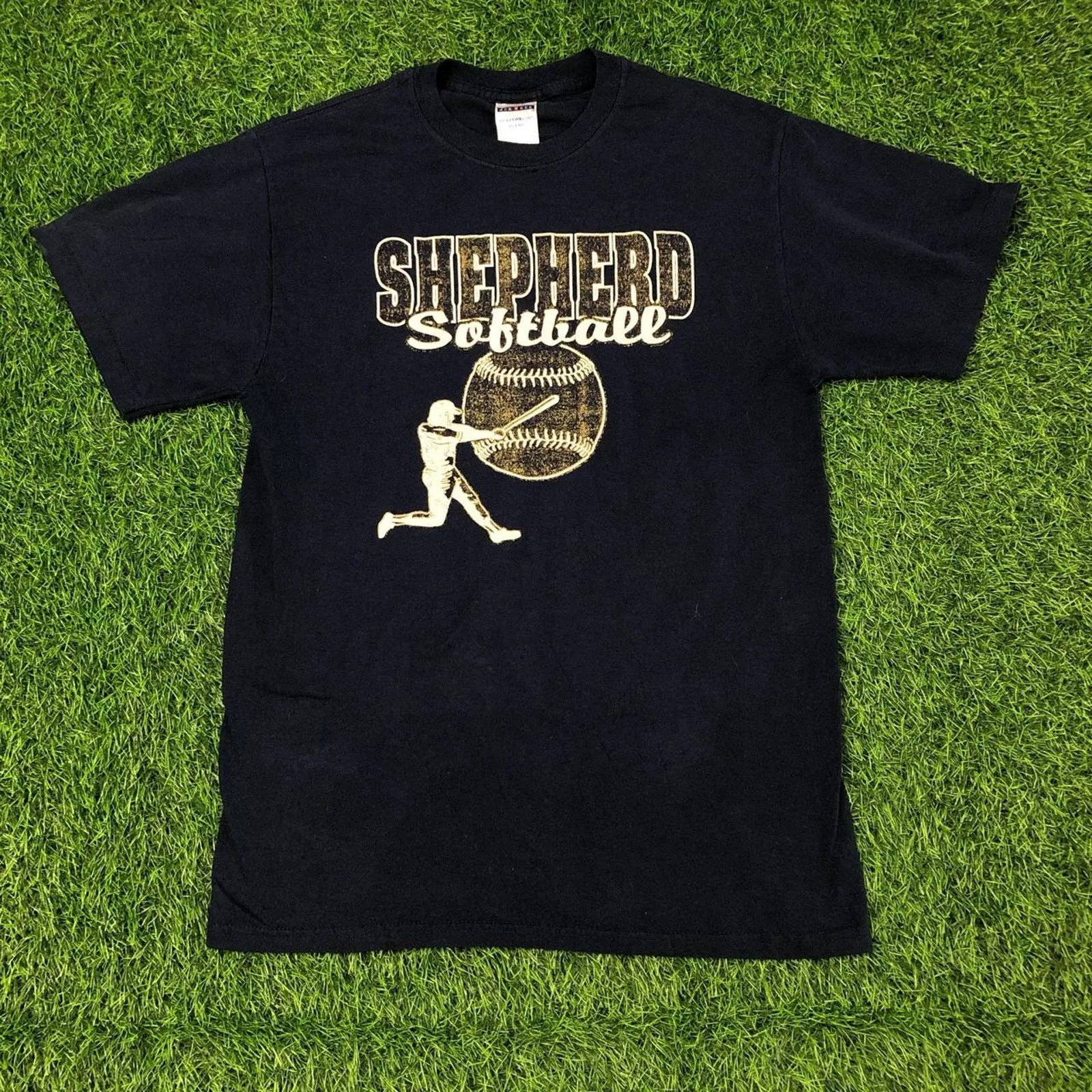 Jerzees Short Sleeve T Shirts Jerzees Navy Shepherd Softball Graphic Tee Blue