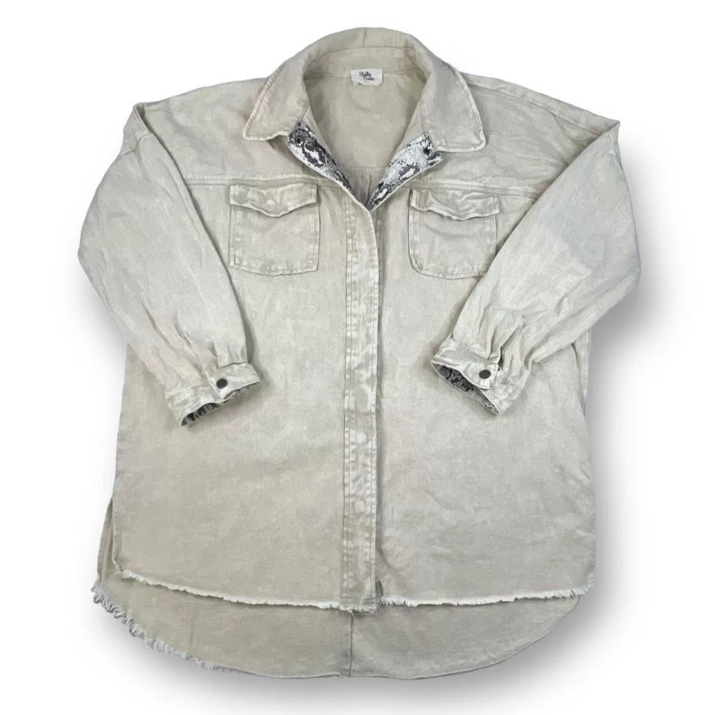 Other Button Ups Other Blushing Brunette Snap Button Oversized Denim Shirt Size Lar Brown