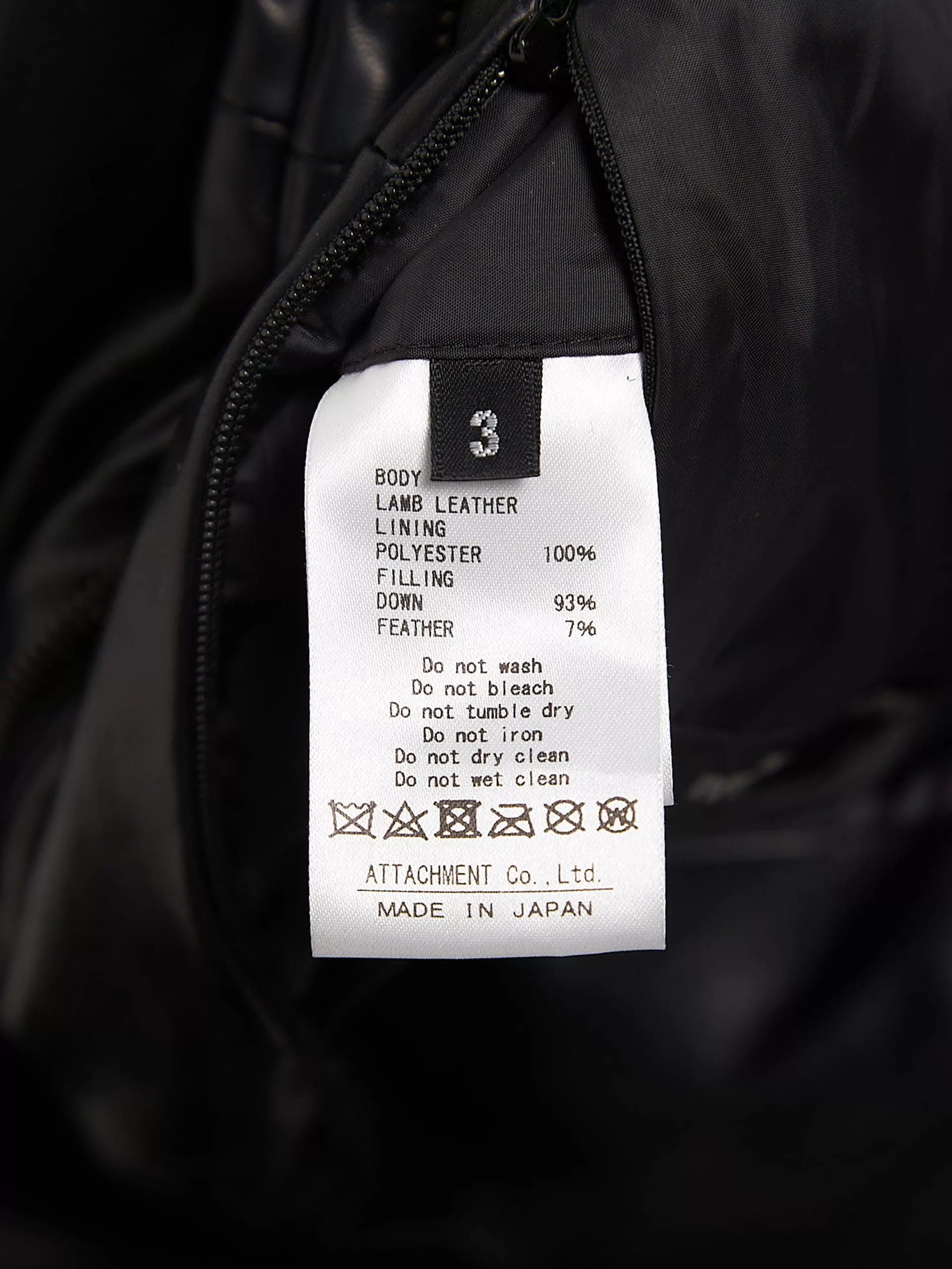 Attachment Parkas Attachment Black Leather Puffer Jacket