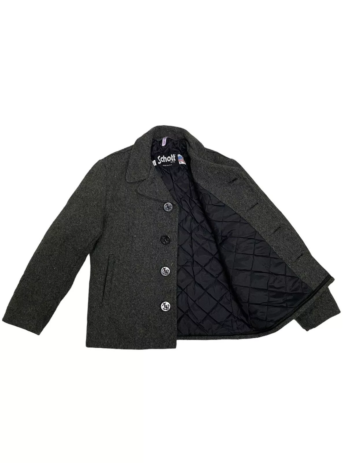 Schott Light Jackets Schott × Vintage Vintage Schott Wool Jacket made in usa Gray