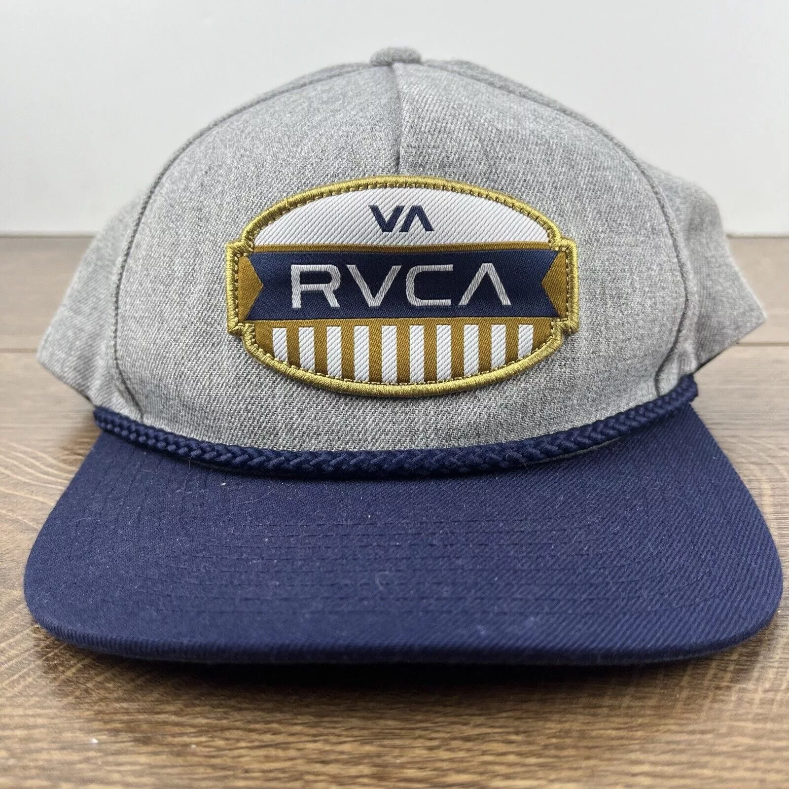 RVCA Hats RVCA Snapback Hat RVCA Hat Gray Cap Adjustable Hat Gray Adul