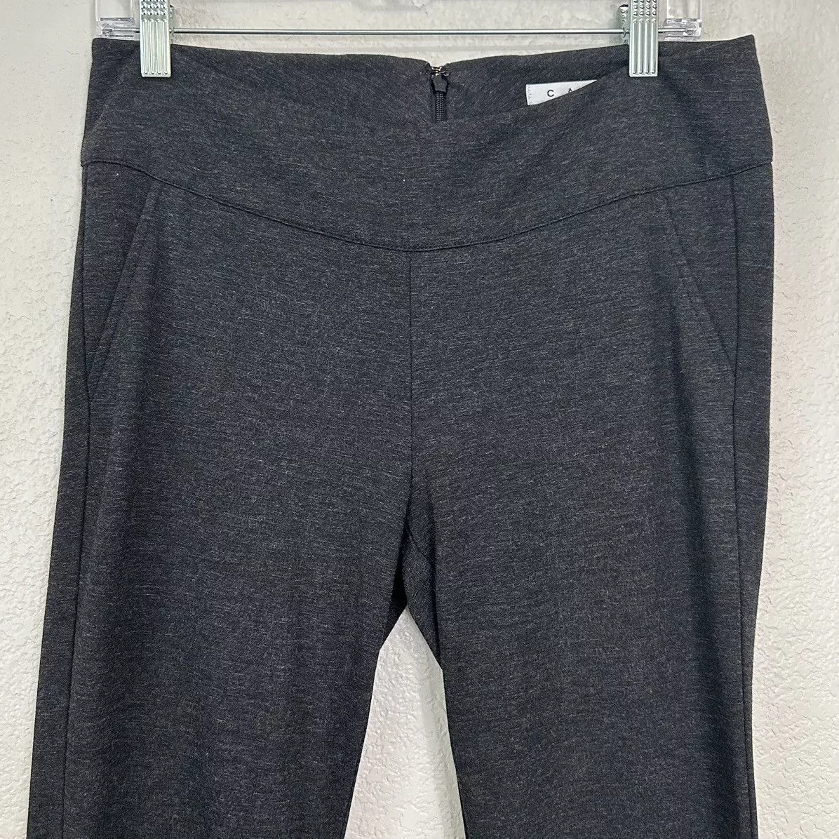Other Pants Other CAbi Ponte Knit Stretch Back Zip Trouser Pants Gray