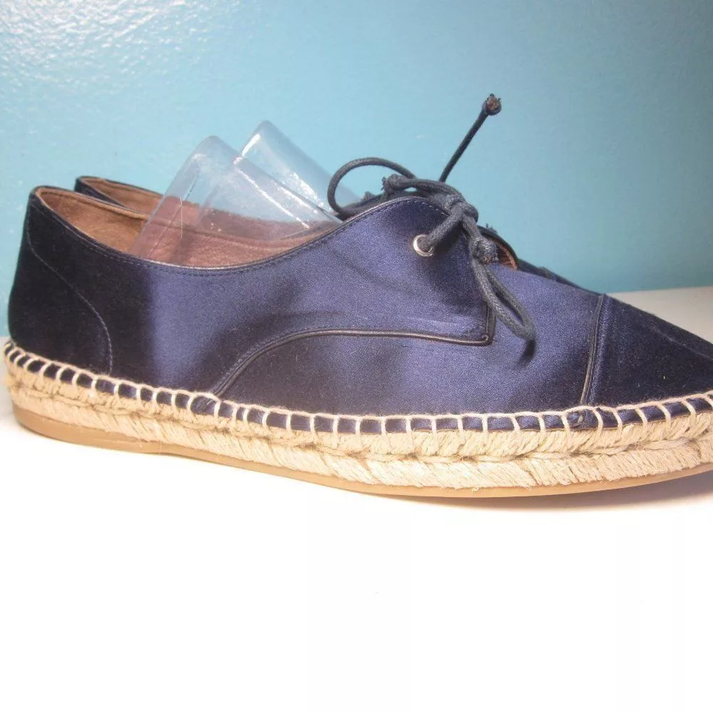Tabitha Simmons Flats Tabitha Simmons Blue Satin Espadrilles 38 7.5