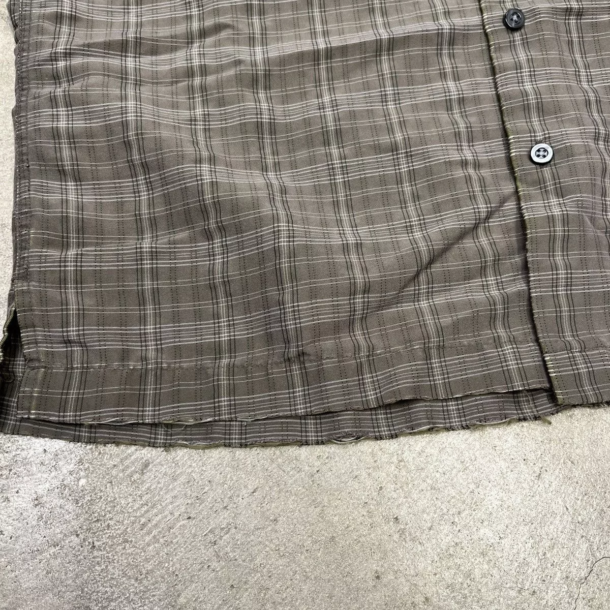 Vintage Polos Vintage Plaid Short Sleeve Button Shirt Small Distressed Beige Streetwear