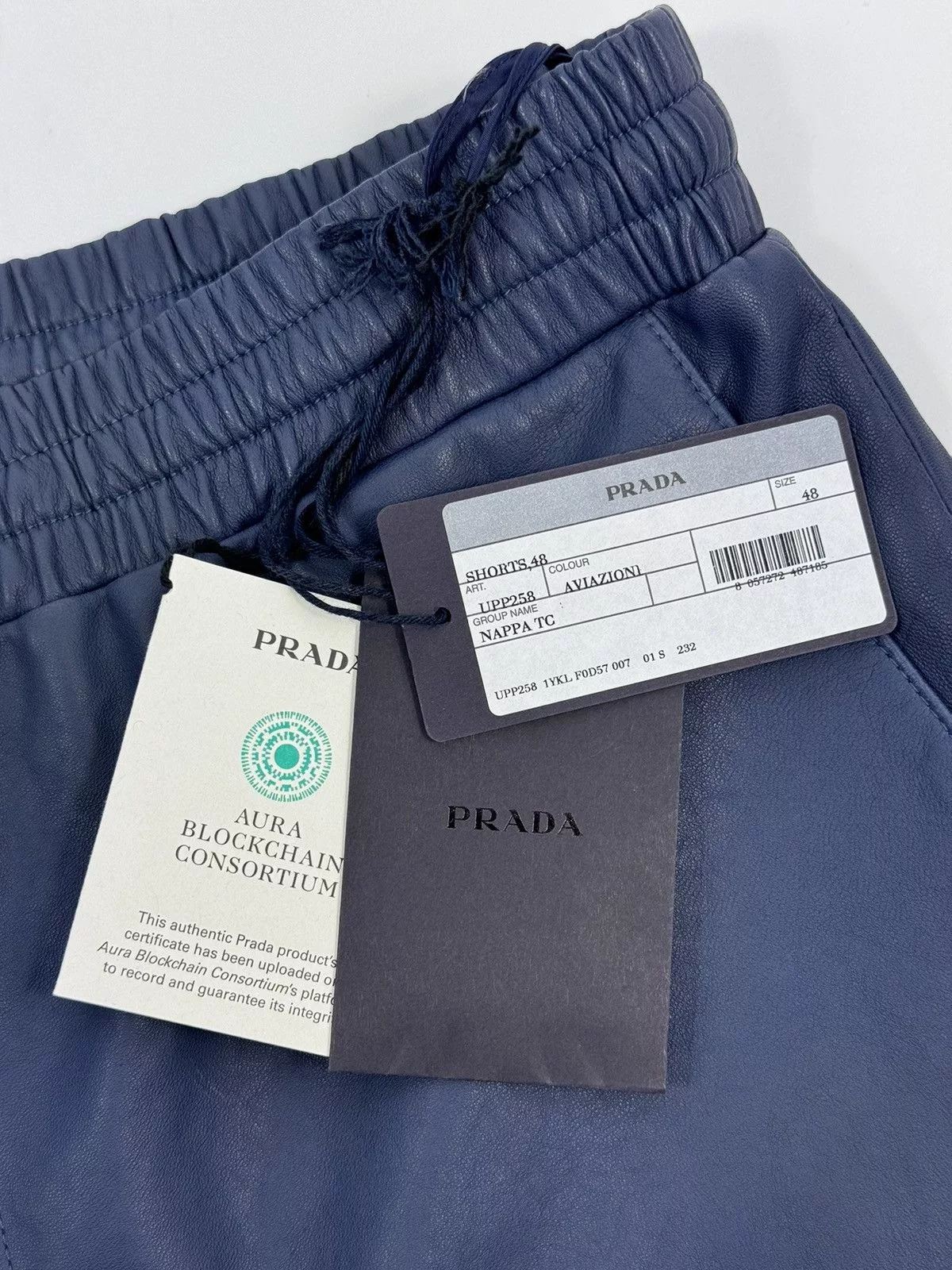 Prada Shorts PRADA LEATHER SHORTS Blue