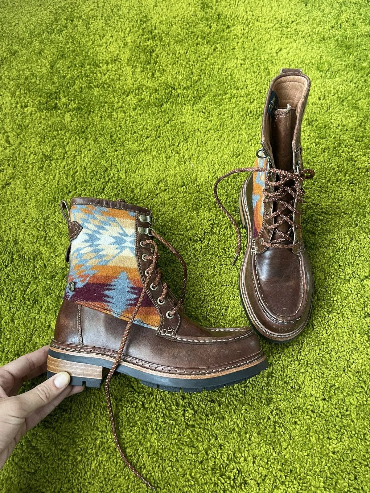 Clarks Boots Clarks × Genuine Leather × Pendleton Pendleton x Clarks wool plaid + real leather boots Brown