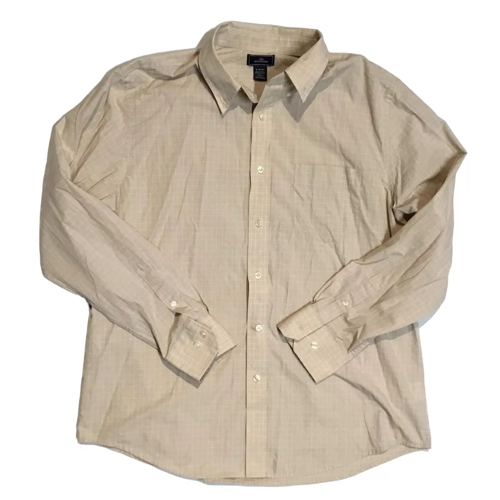 Dockers Shirts Button Ups Dockers Plaid Button Down Mens Shirt White