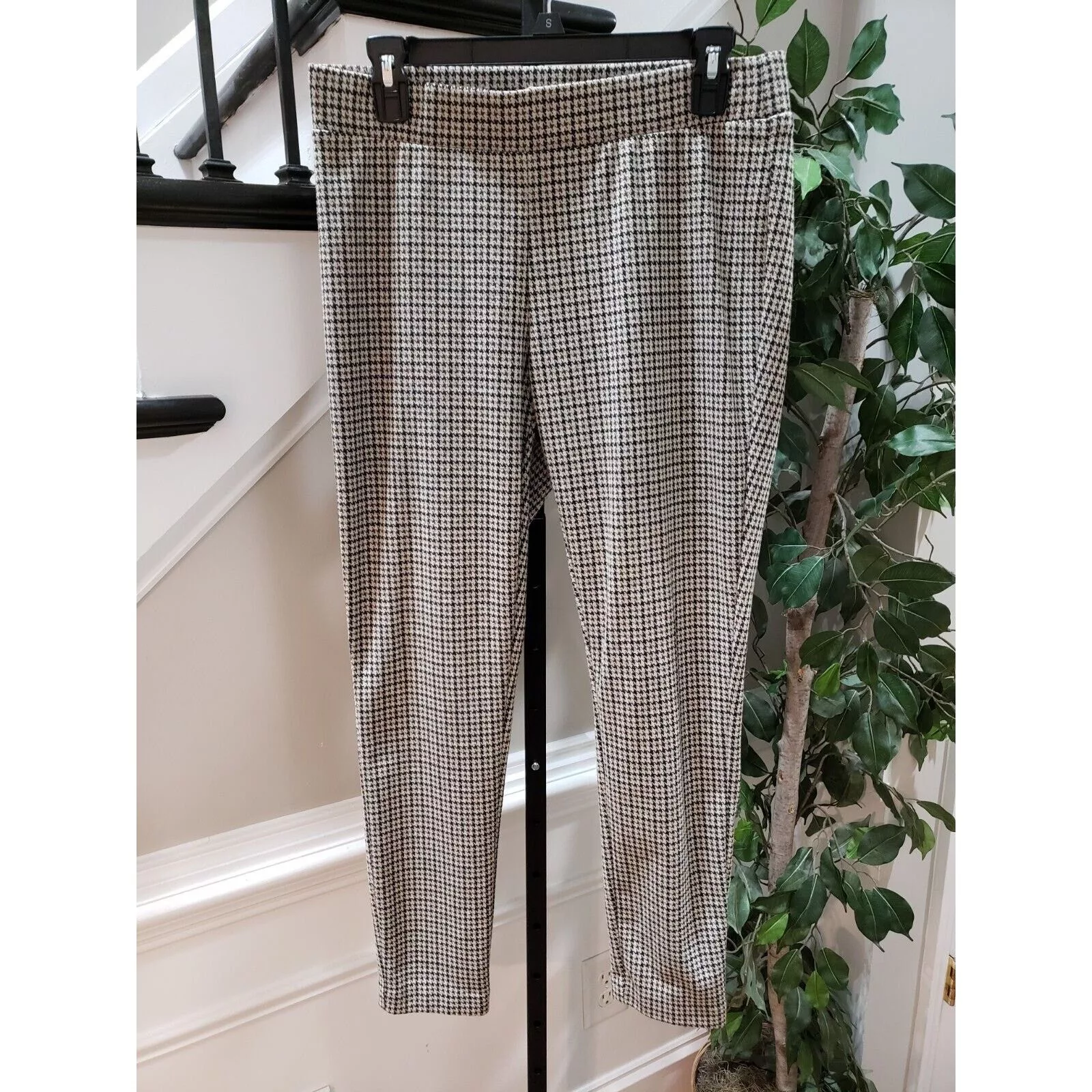 Other Pants Other Cooper & Ella Houndstooth Polyester Straight Leg Pants M Multi