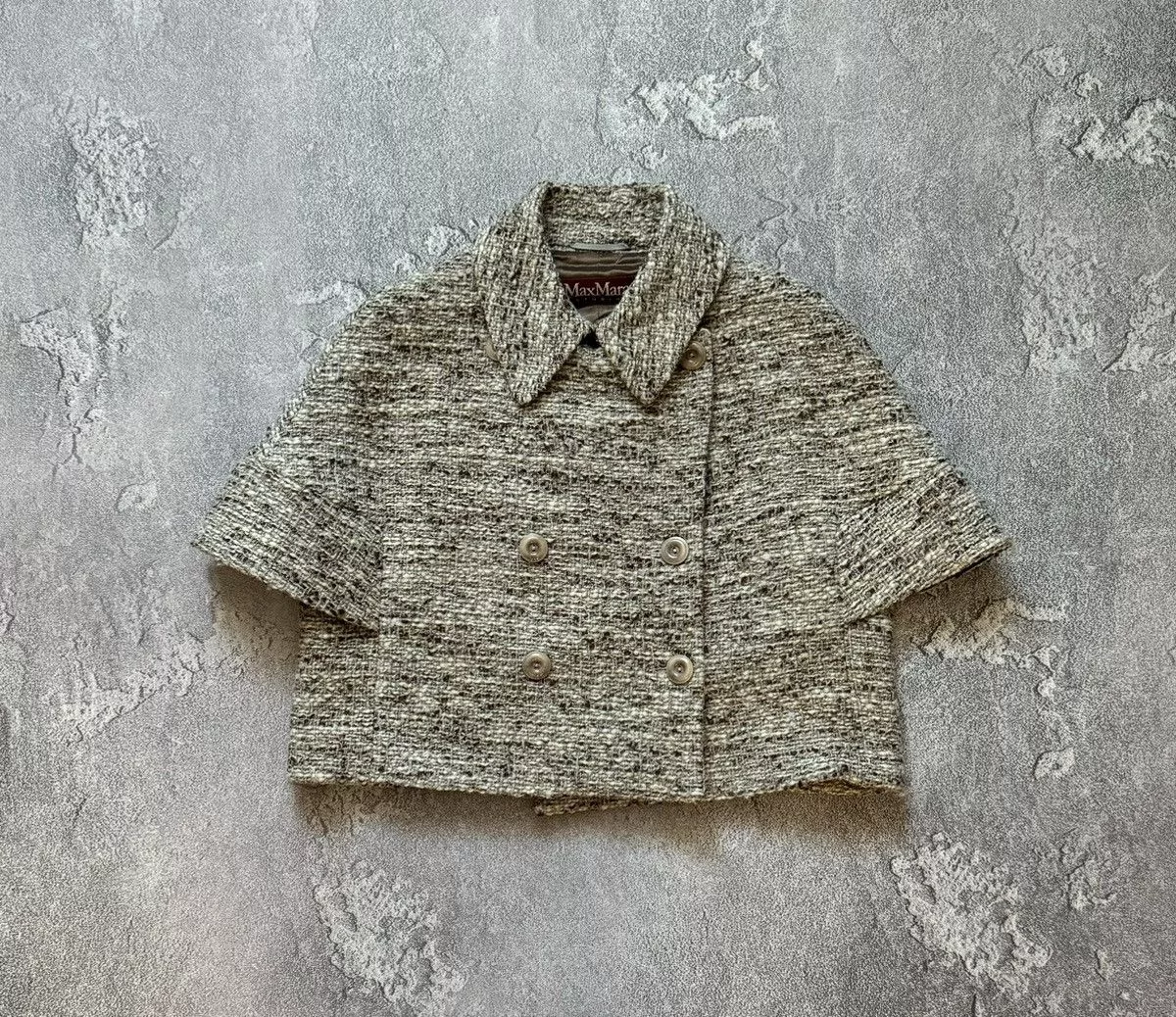 Max Mara Coats Max Mara × Weekend Max Mara Max Mara studio crop coat jacket blazer short sleeve cape Multi Luxury