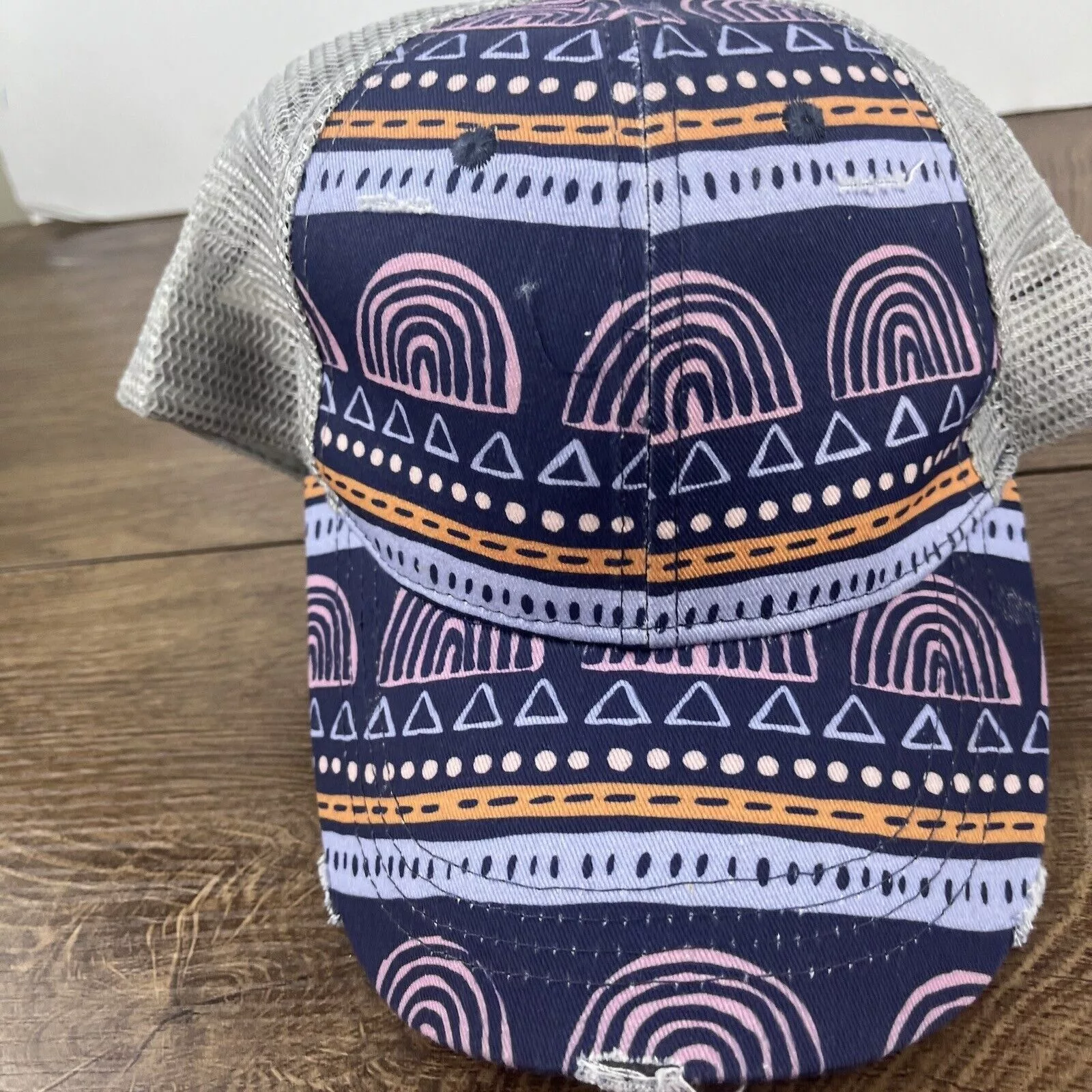 Other Hats Other Blue Creative Hatr Rainbow Pyramid Blue Hat Adjustable Adult