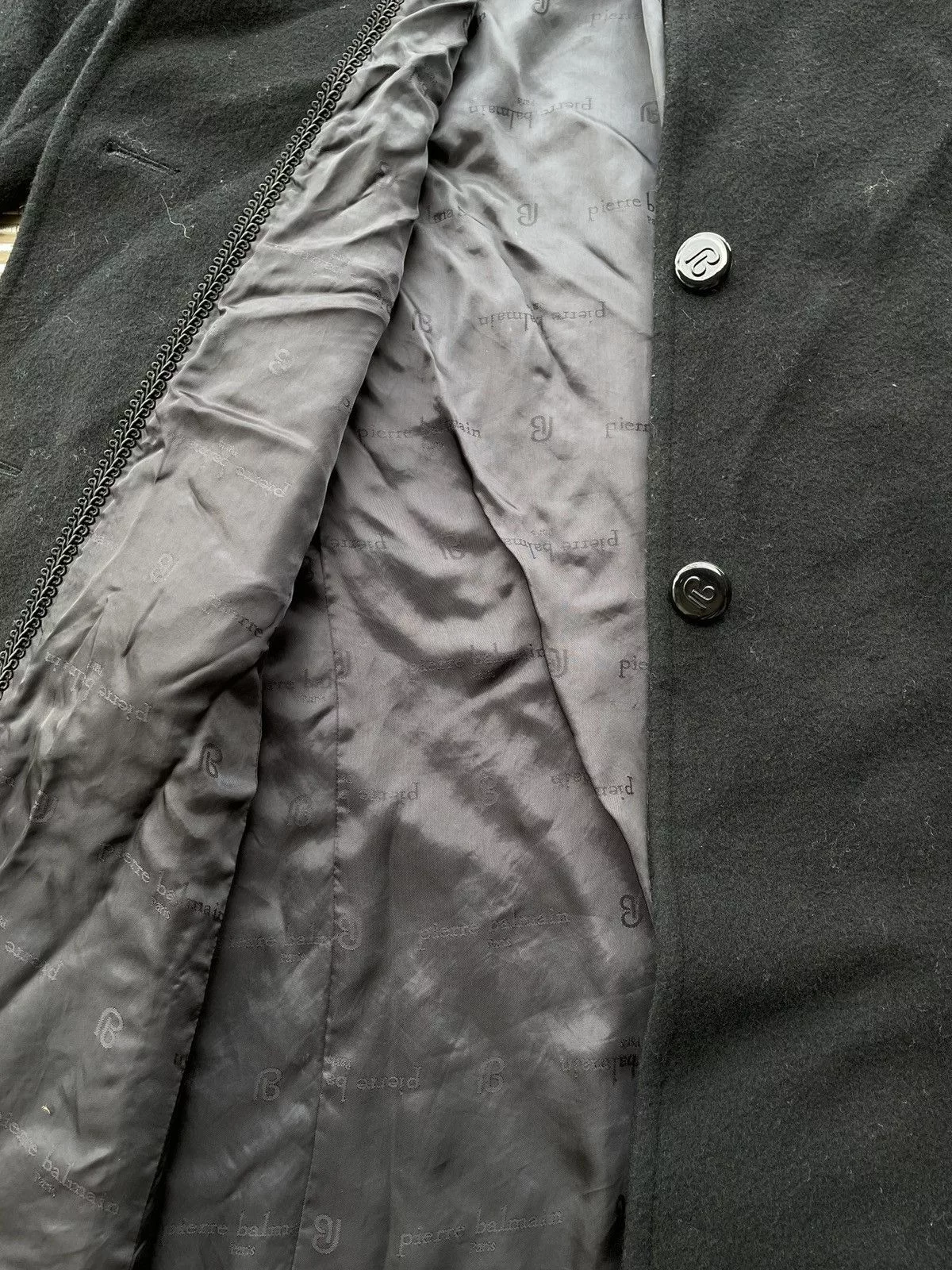 Pierre Balmain Light Jackets Pierre Balmain Wool Long Jacket Black