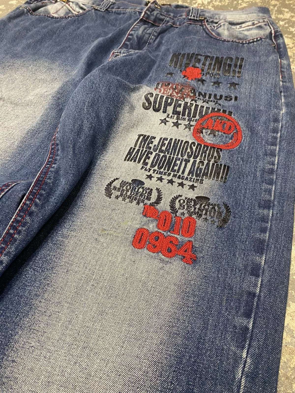 JNCO Denim JNCO × Southpole × Vintage Vintage Akademiks Embroidered Baggy Denim Jean Pants Blue