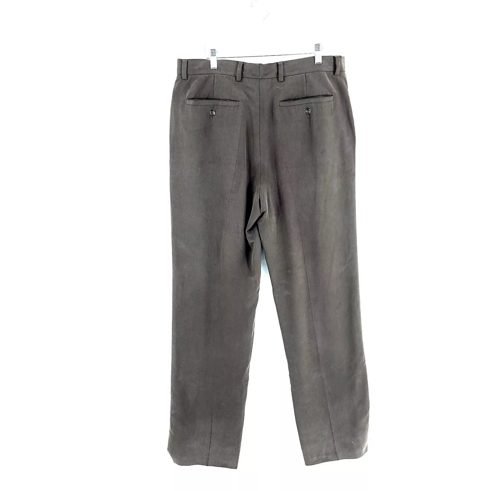Tommy Bahama Casual Pants DAMAGED Tommy Bahama 100% Silk Brown Pleated Dress Pants 35/