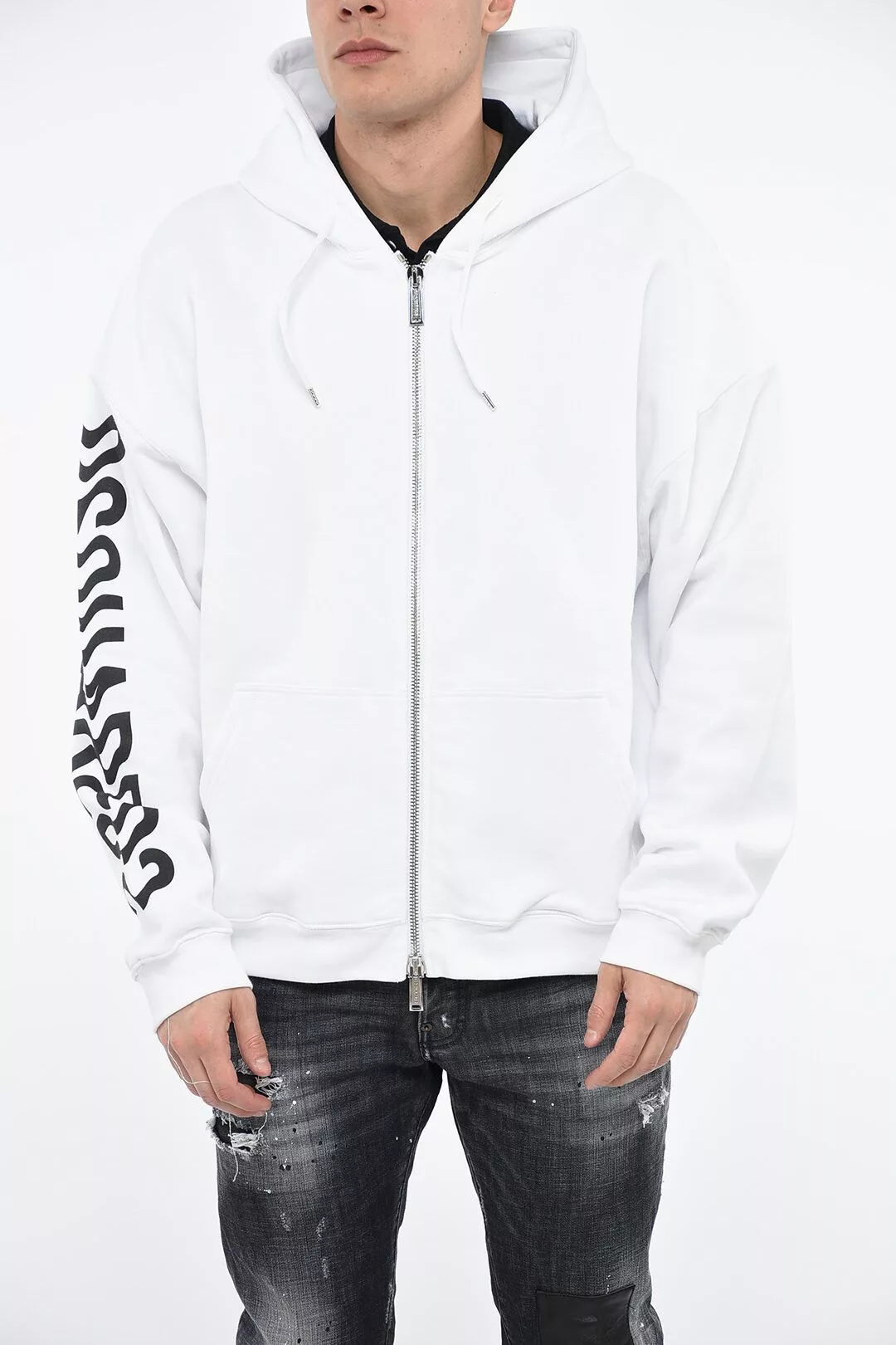 Dsquared2 Sweatshirts Hoodies Dsquared2 og1mm0424 Zipped Hoodie Sweatshirt in White