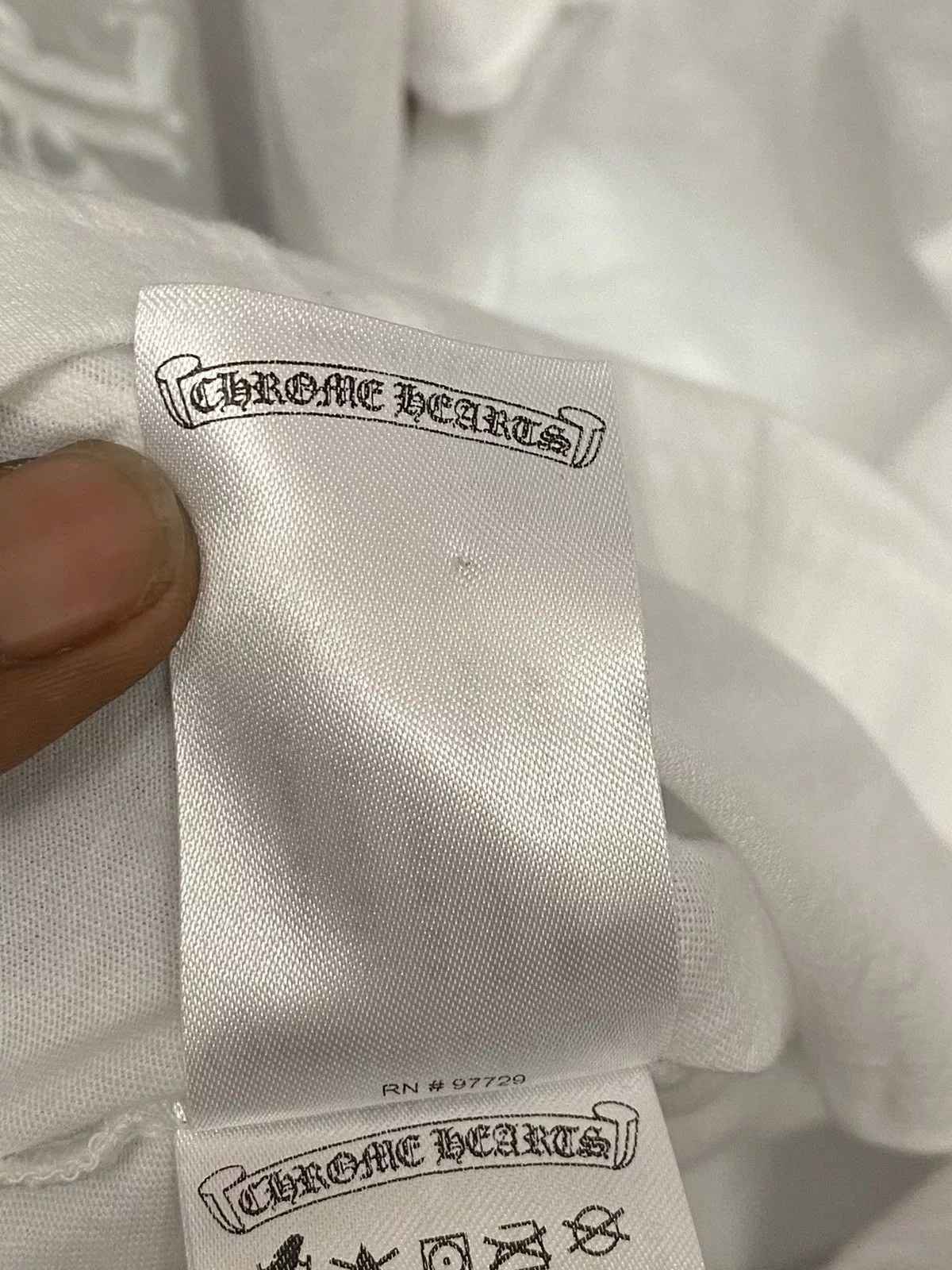 Chrome Hearts Long Sleeve T Shirts Chrome Hearts Script Neck Logo Triple White Longsleeve