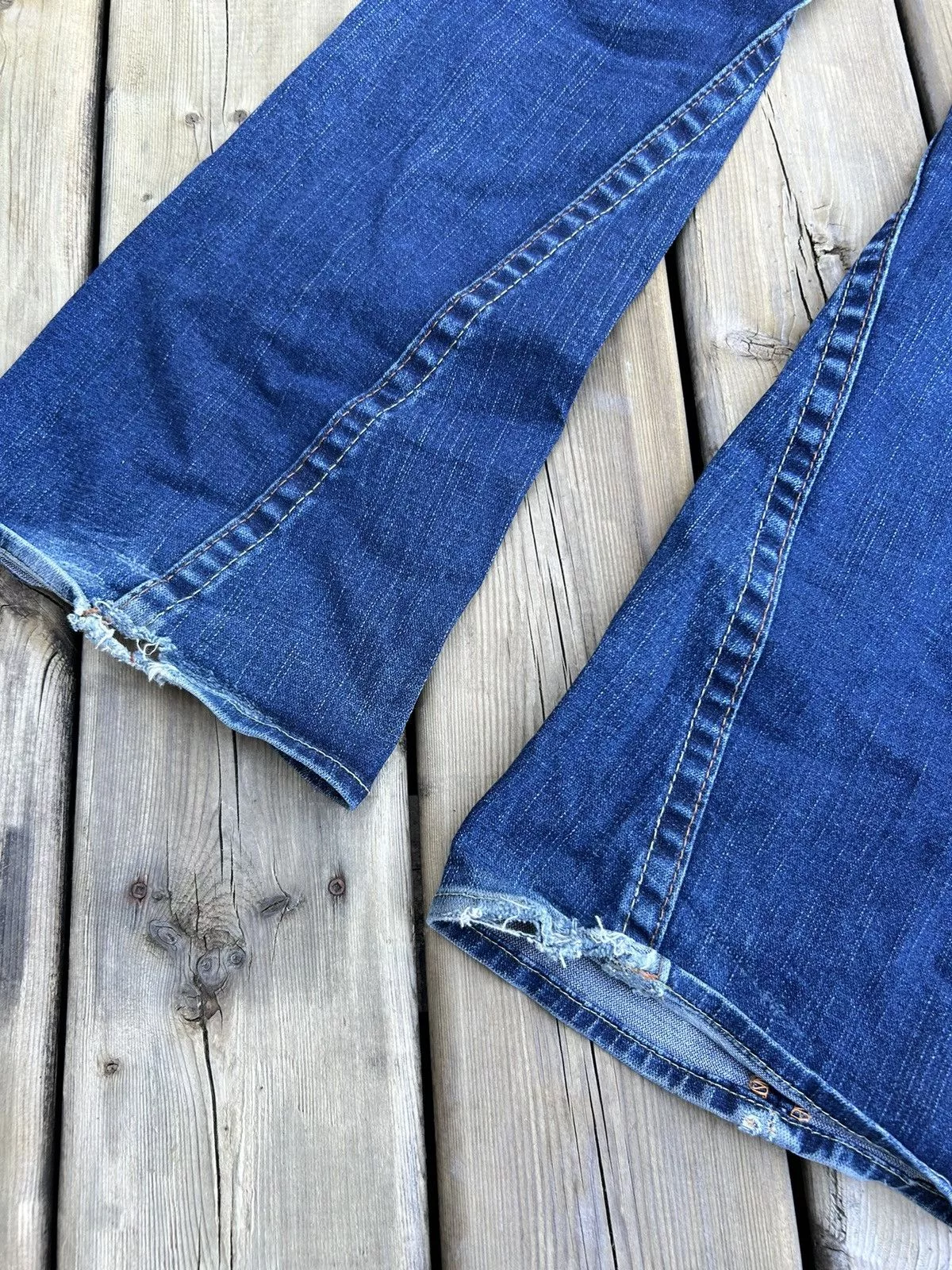True Religion Denim Crazy True Religion Flared Distressed Denim Chief Keef Jnco Blue