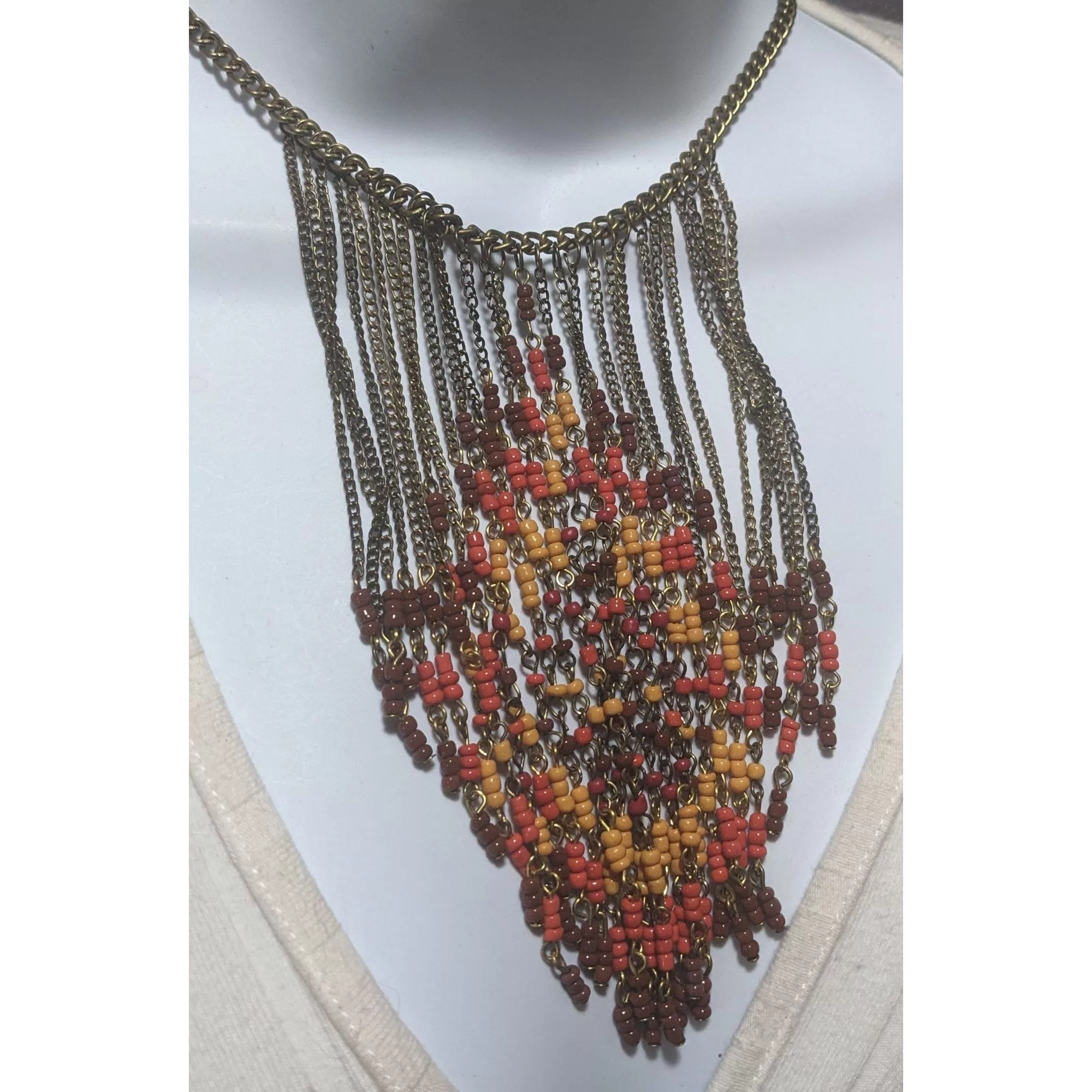 Other Necklaces Other Boho Chic Beaded Fringe Necklace Multi