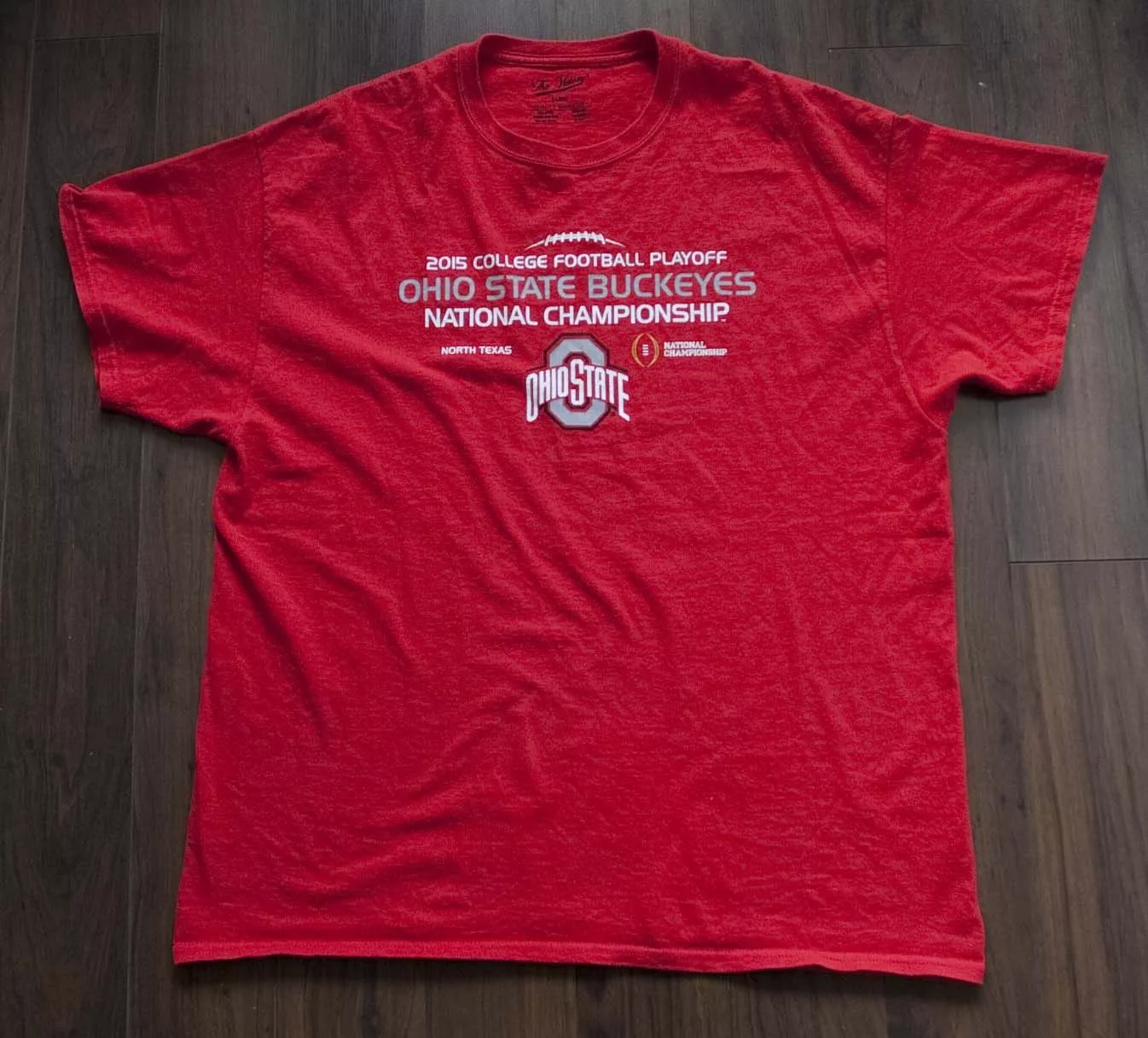NCAA Short Sleeve T Shirts Ohio State Buckeyes T Shirt 2015 Playoff NCAA Size XL Red