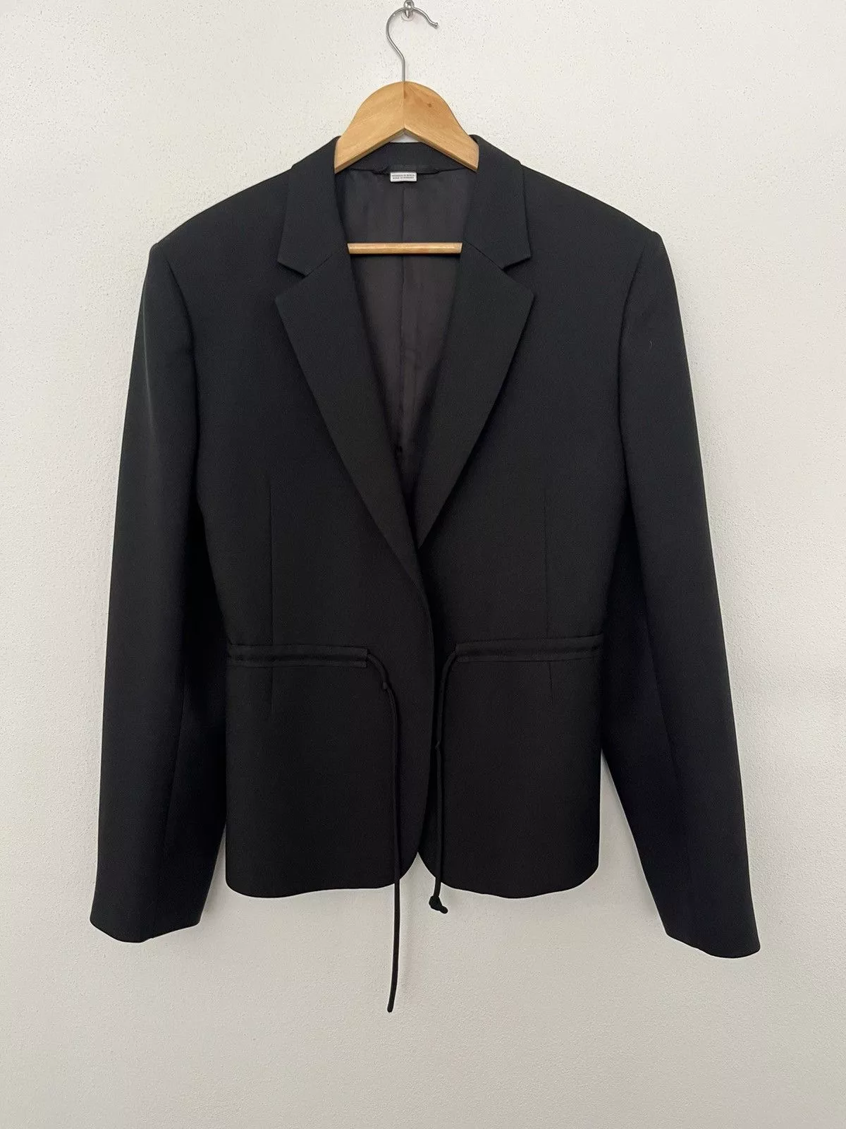 Random Identities Blazers Random Identities Black Drawstring Blazer / Suit jacket