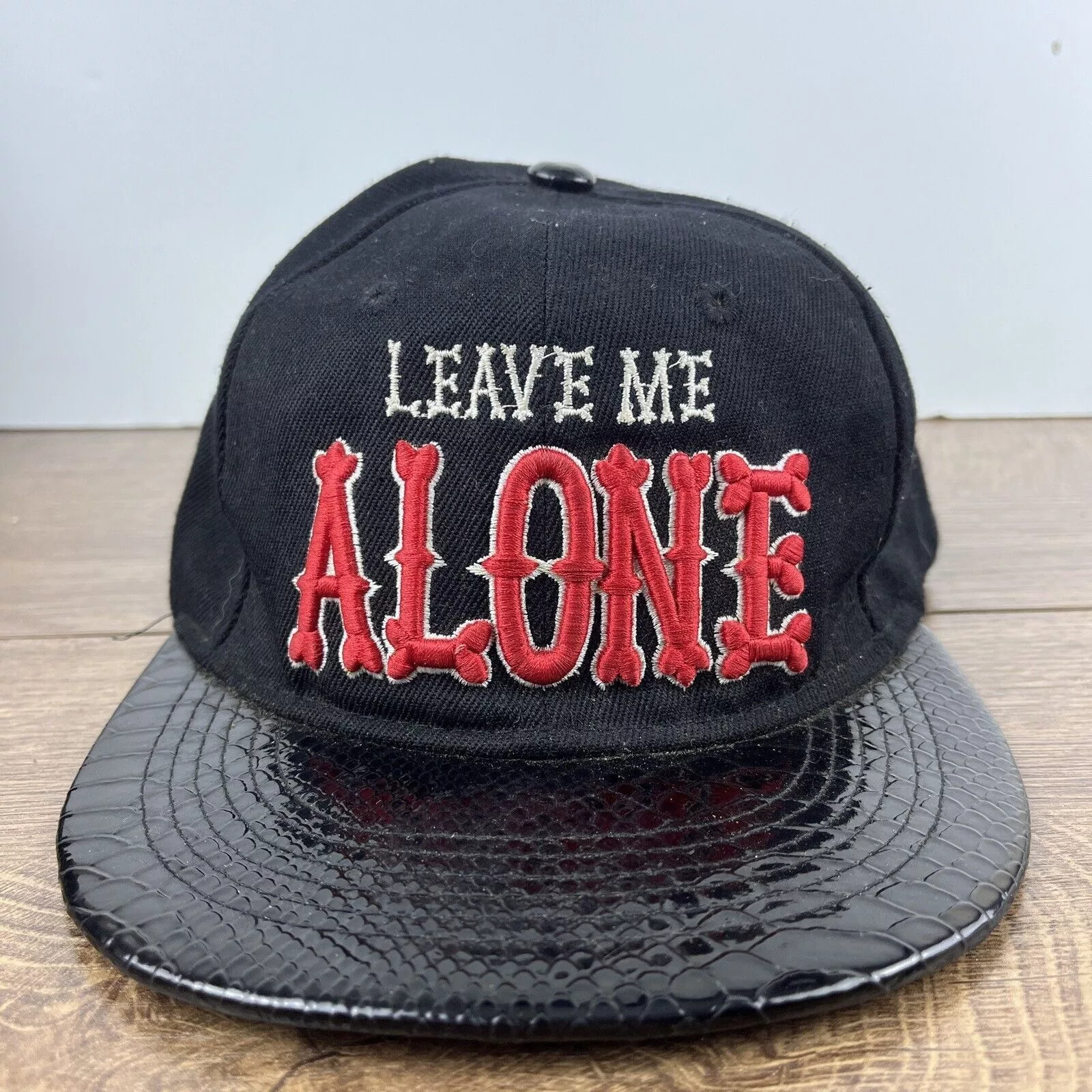 Other Hats Other Leave Me Alone Hat Leave Me Alone Hat Snapback Adjustable Ad Black