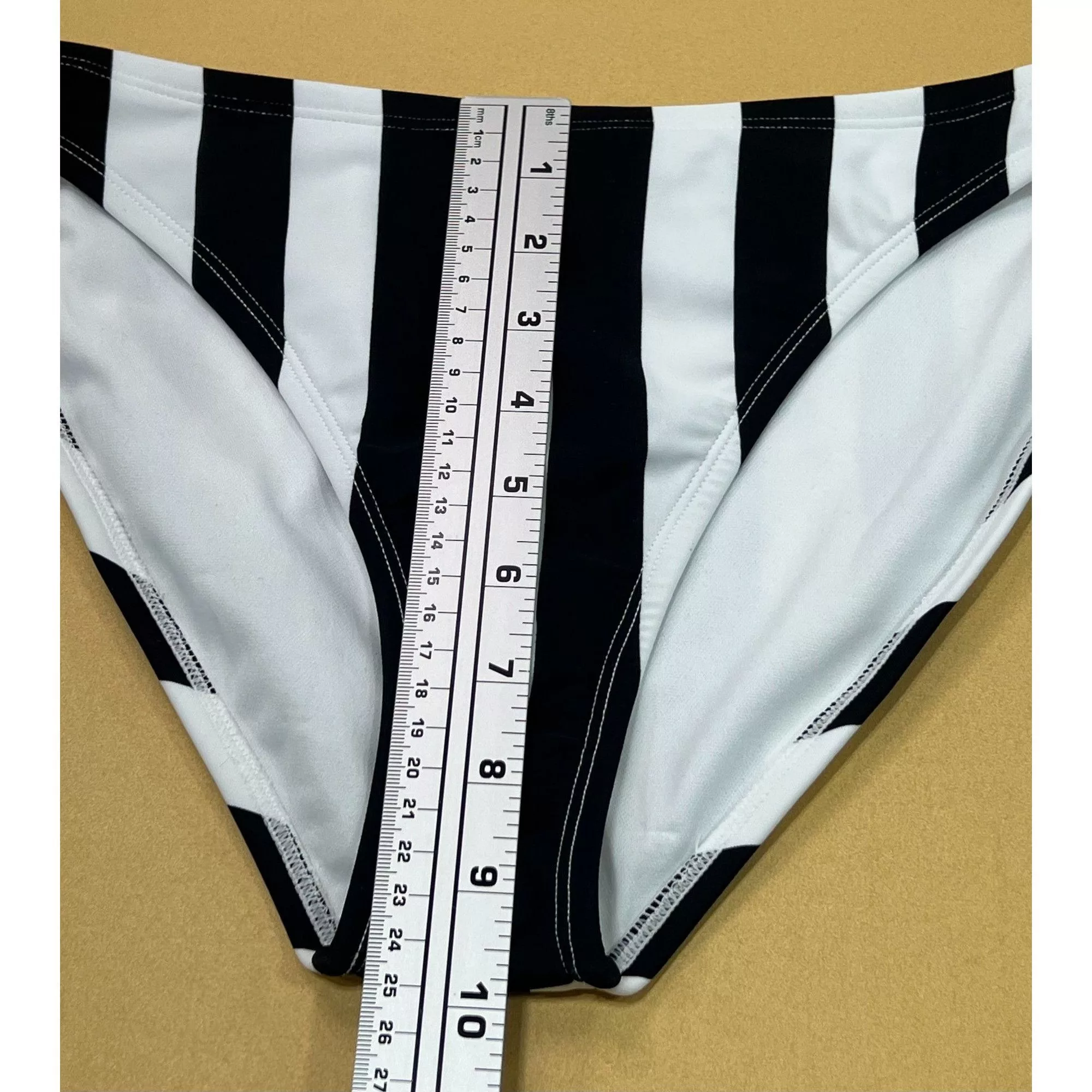 Other Socks Intimates Other Shade & Shore -Women's Striped Medium Coverage Bikini Bottom White