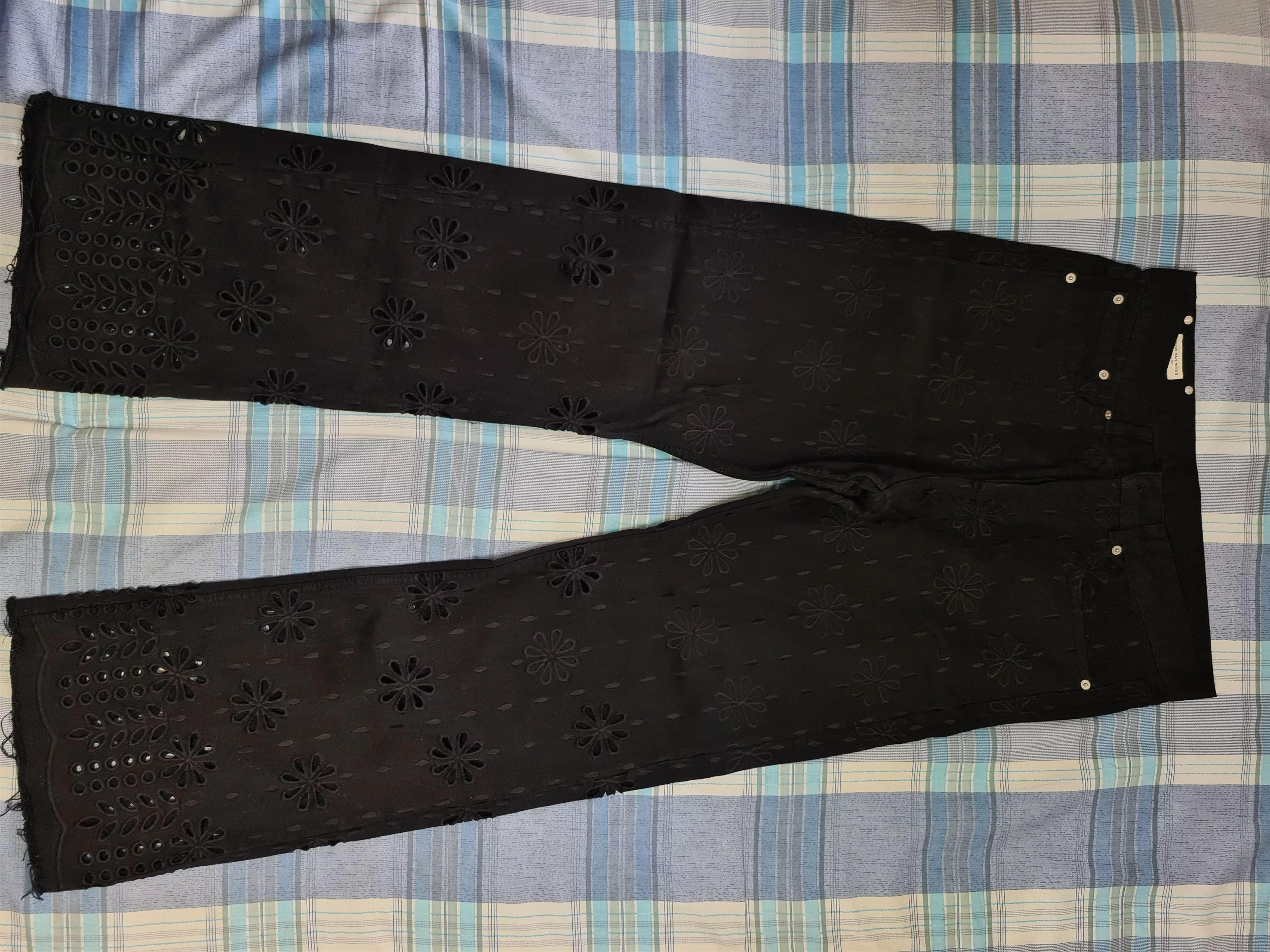 Dries Van Noten Denim Dries van noten floral pants wide version 18aw Black