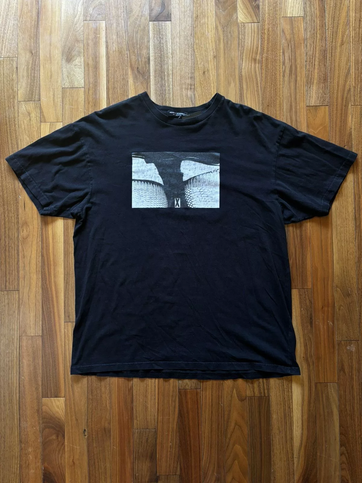 Designer Short Sleeve T Shirts Designer × Midnight Studios Vintage Midnight Studios Safety Pin Shirt L Black Streetwear