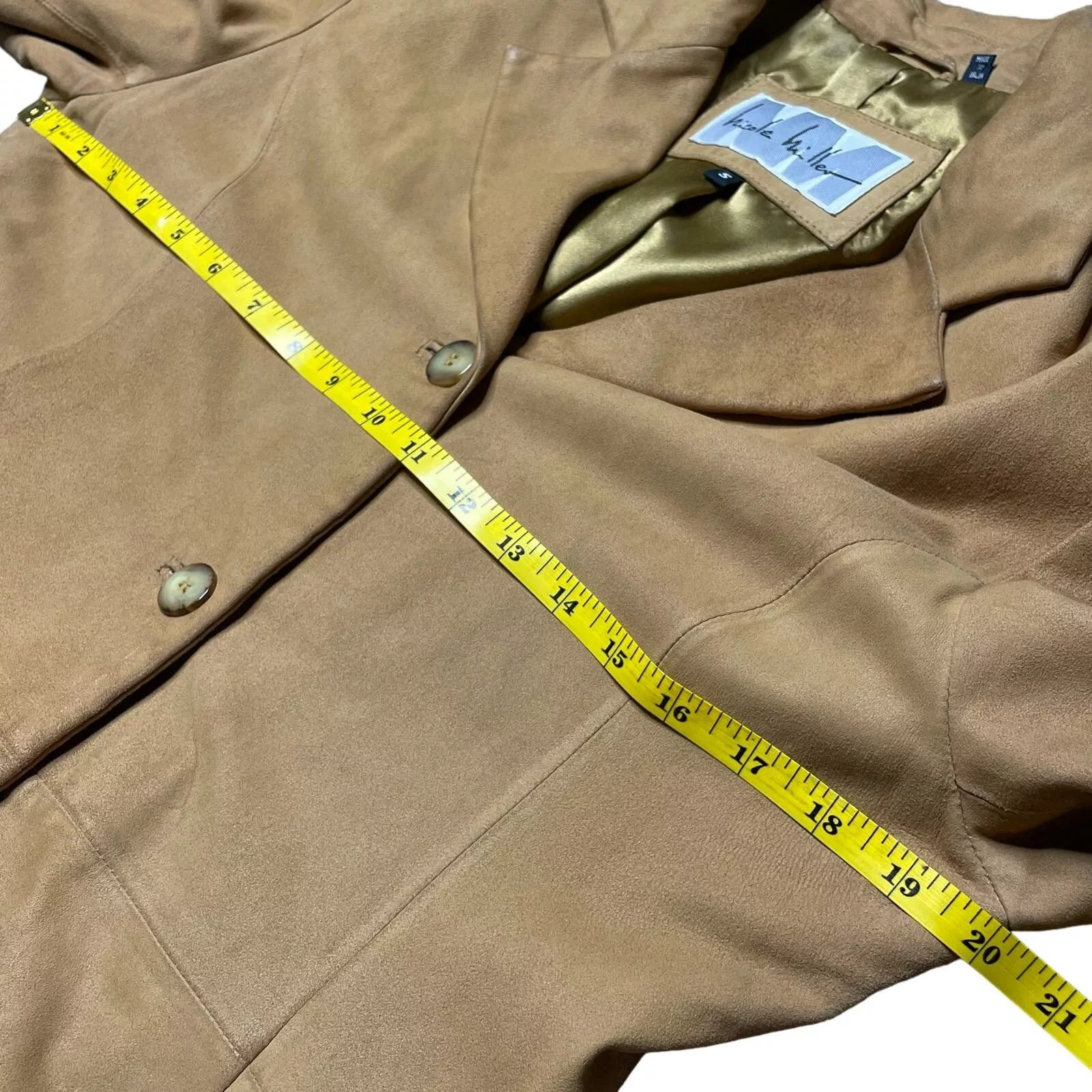 Nicole Miller Jackets Nicole Miller Genuine Leather Suede Blazer Brown