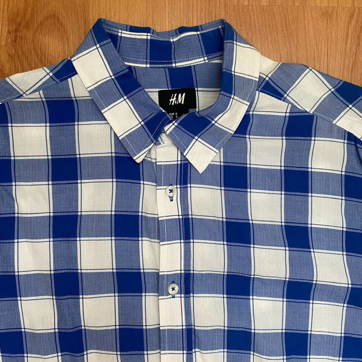 H&M Shirts Button Ups H&M Men’s Checkered Blue Button Up Shirt Size Small Multi