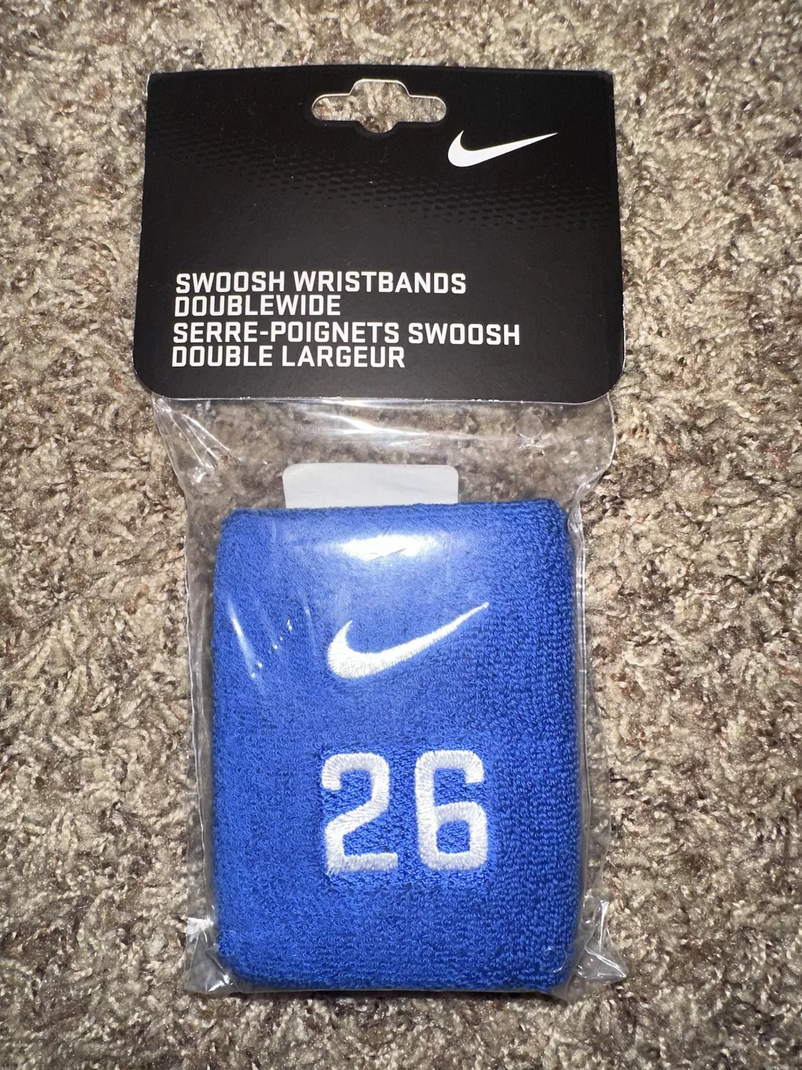 Nike Miscellaneous Nike 2 #26 Blue Double Wide Wrist Bands 2017