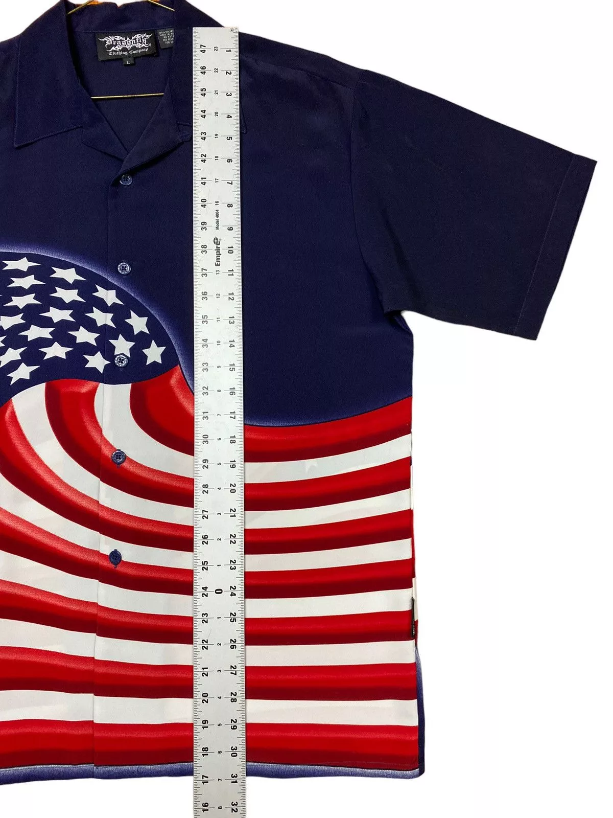 Dragonfly Shirts Button Ups Vintage Dragonfly USA Flag Button Shirt Blue Basics