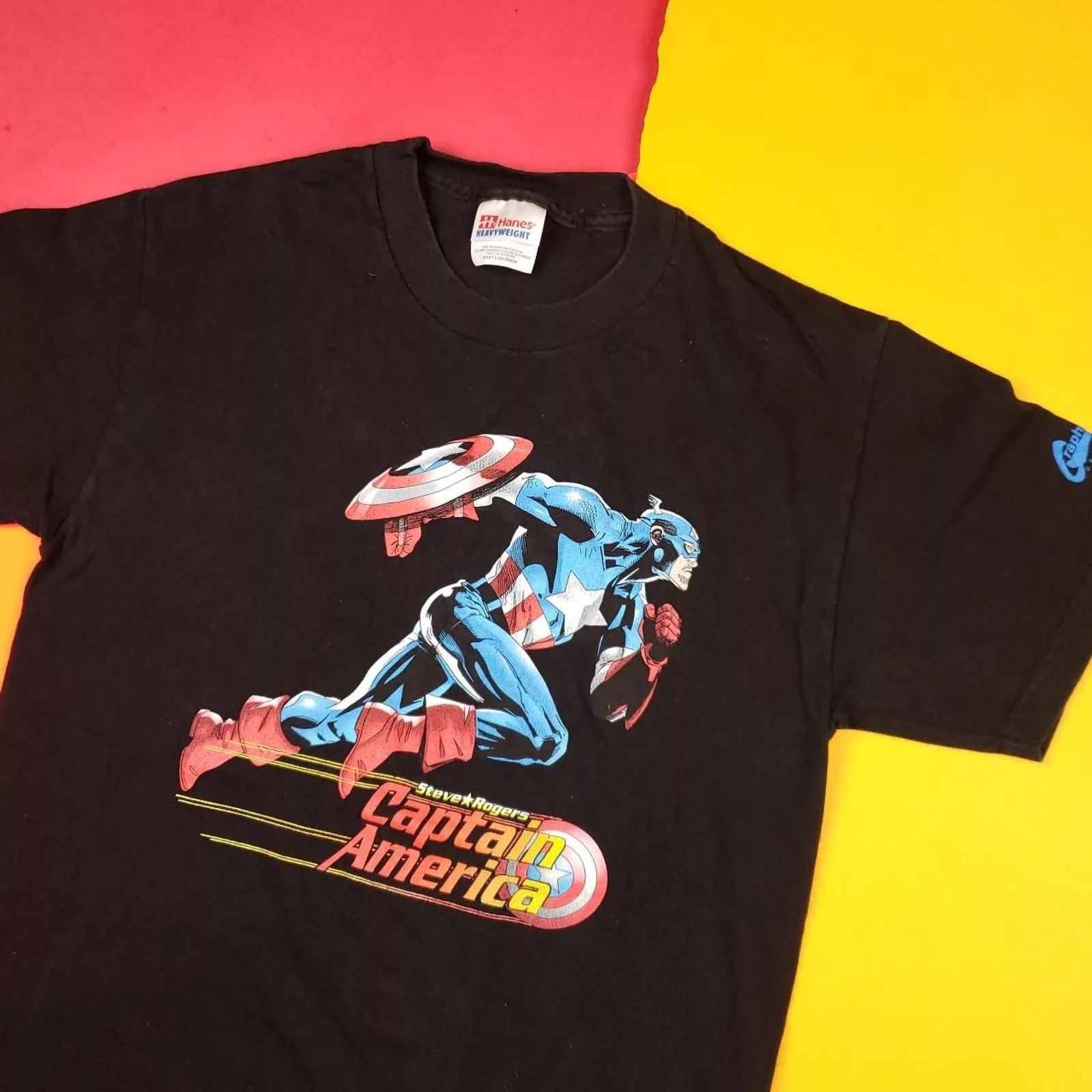 Marvel Comics Short Sleeve T Shirts Marvel Comics Vintage Dead Stock Marvel Captain America T Shirt Black