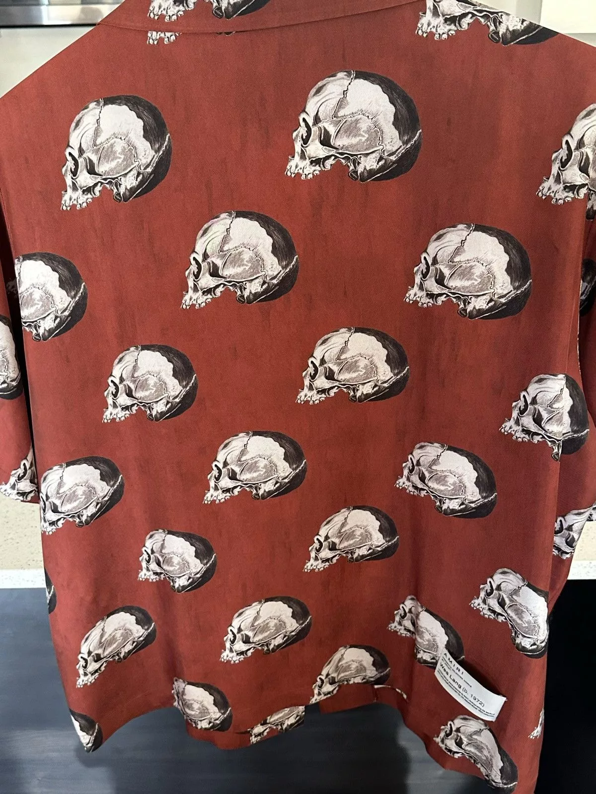 Amiri Shirts Button Ups Amiri skull shirt silk Red