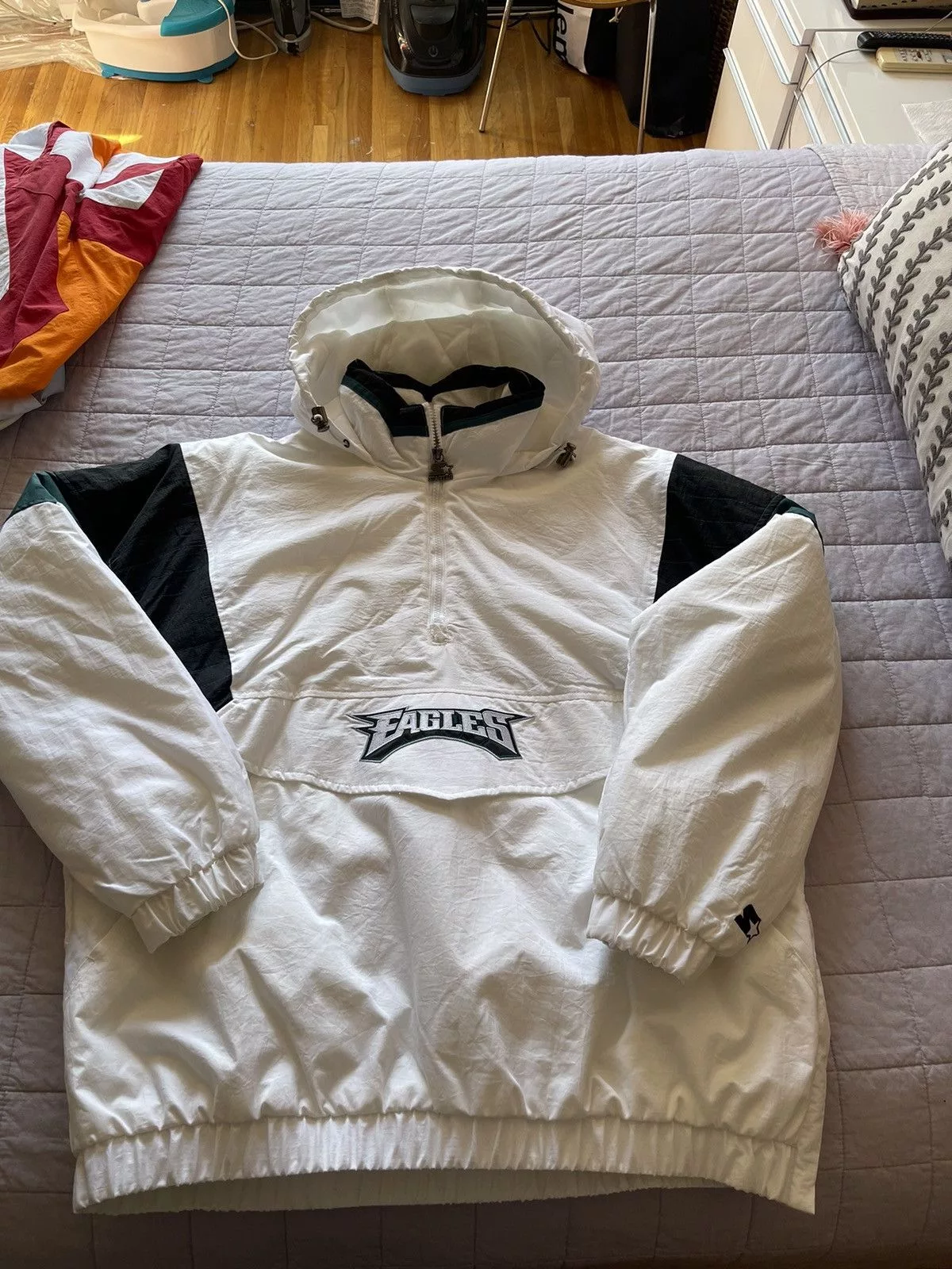 Starter Light Jackets Vintage Eagles Starter Pullover Jacket Green