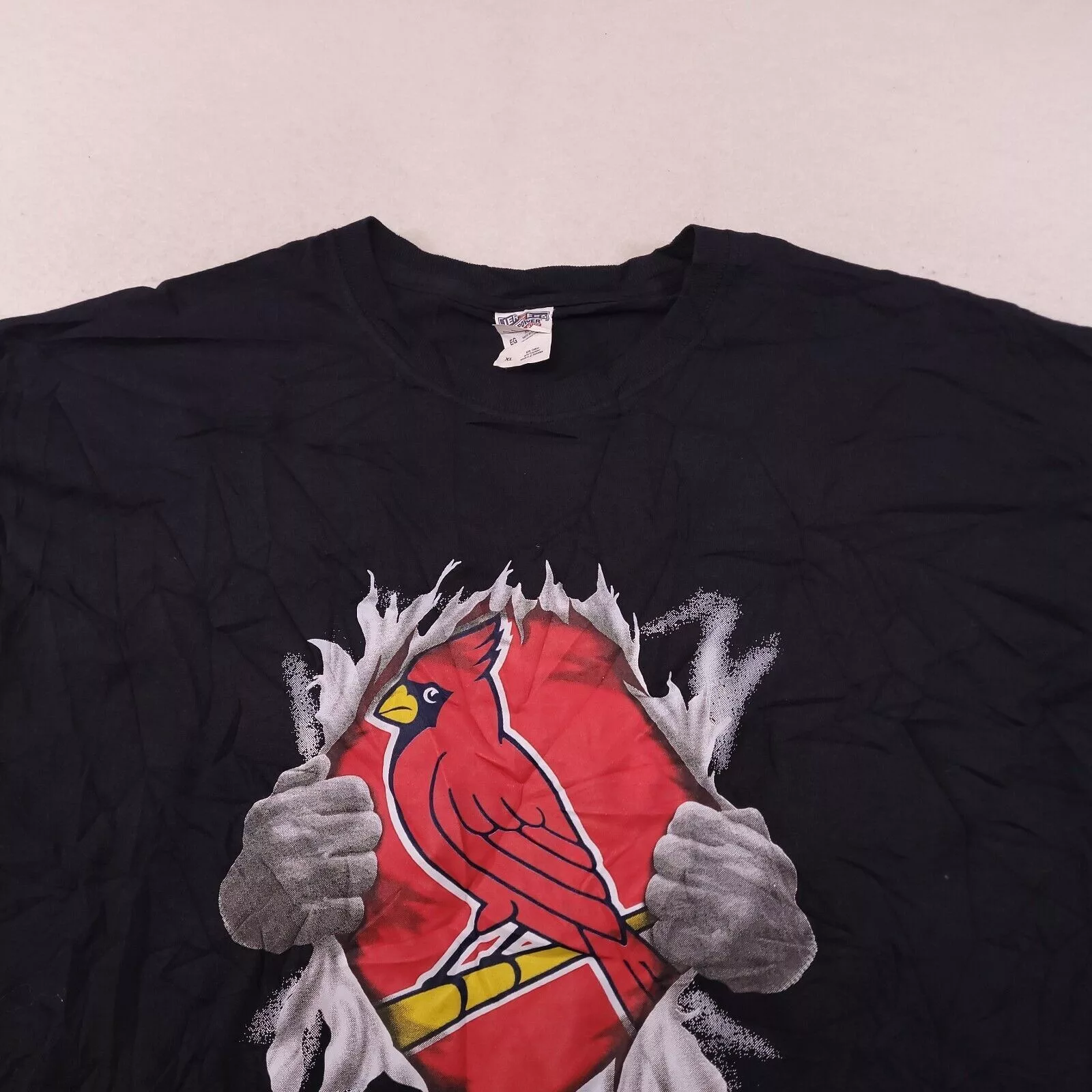 Jerzees Short Sleeve T Shirts Jerzees St Louis Cardinals Graphic Shirt Mens Size XL Black