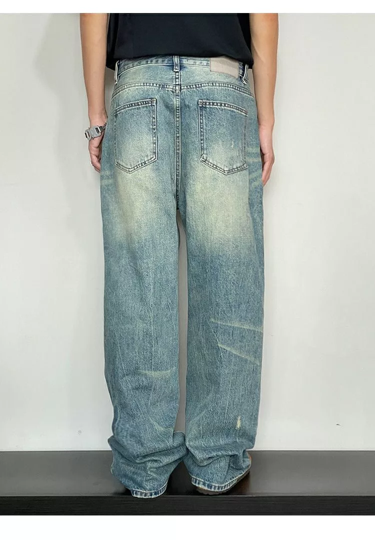 Jean Denim Jean × Vintage washed baggy y2k damaged faded jeans Blue