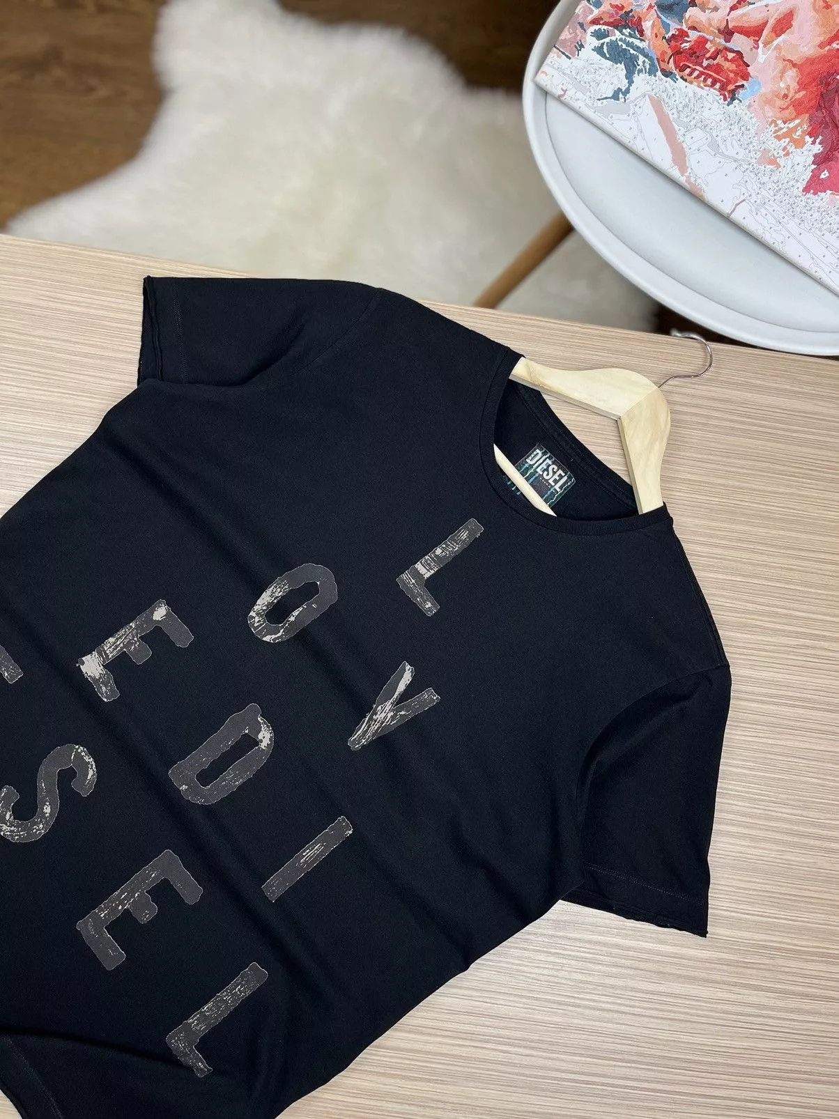 Diesel Short Sleeve T Shirts Diesel × Vintage Vintage Diesel Y2K Big Logo Japan Style I Love T-shirt Gray Streetwear