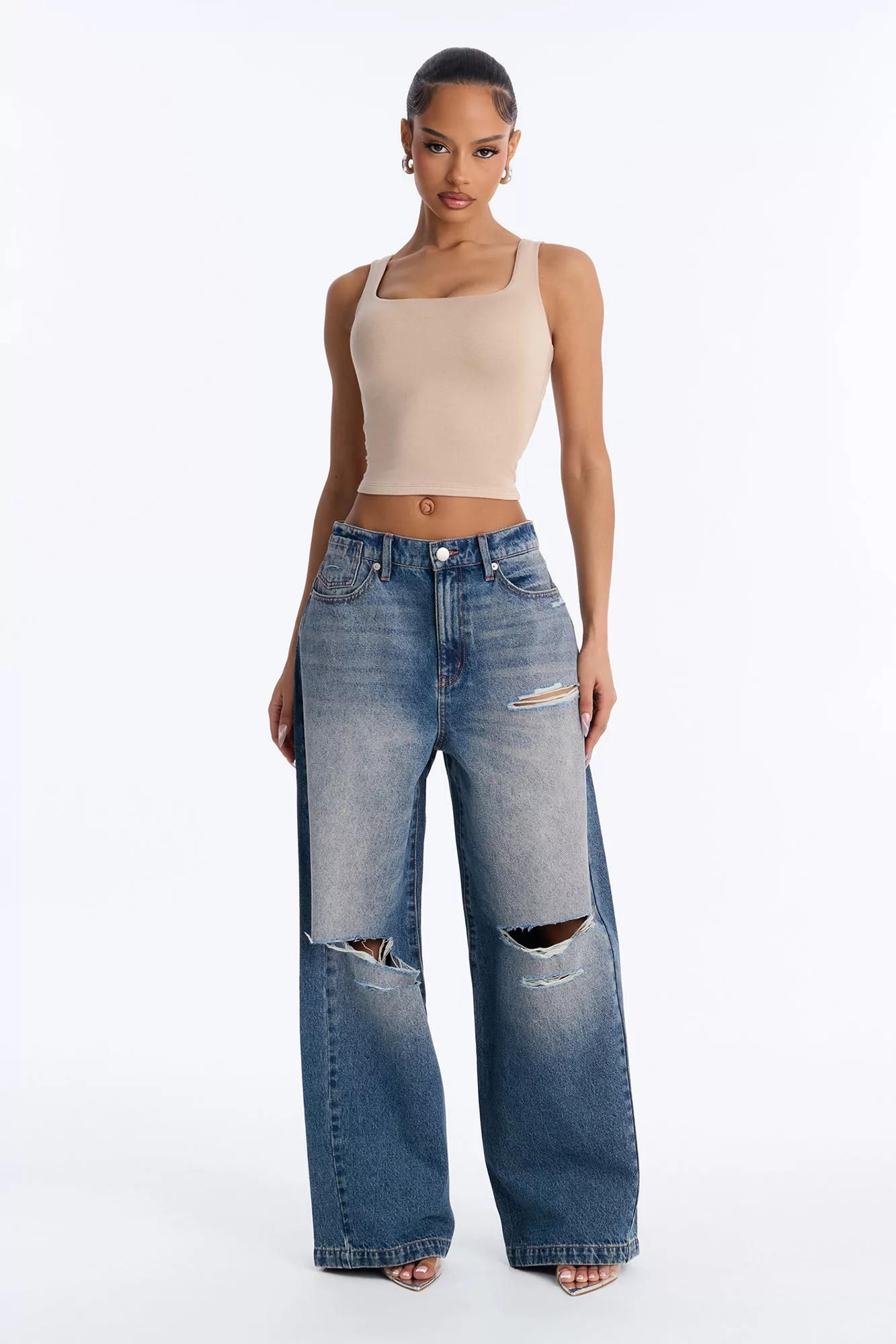 Zinnia Double Lined Tank Top - Stone