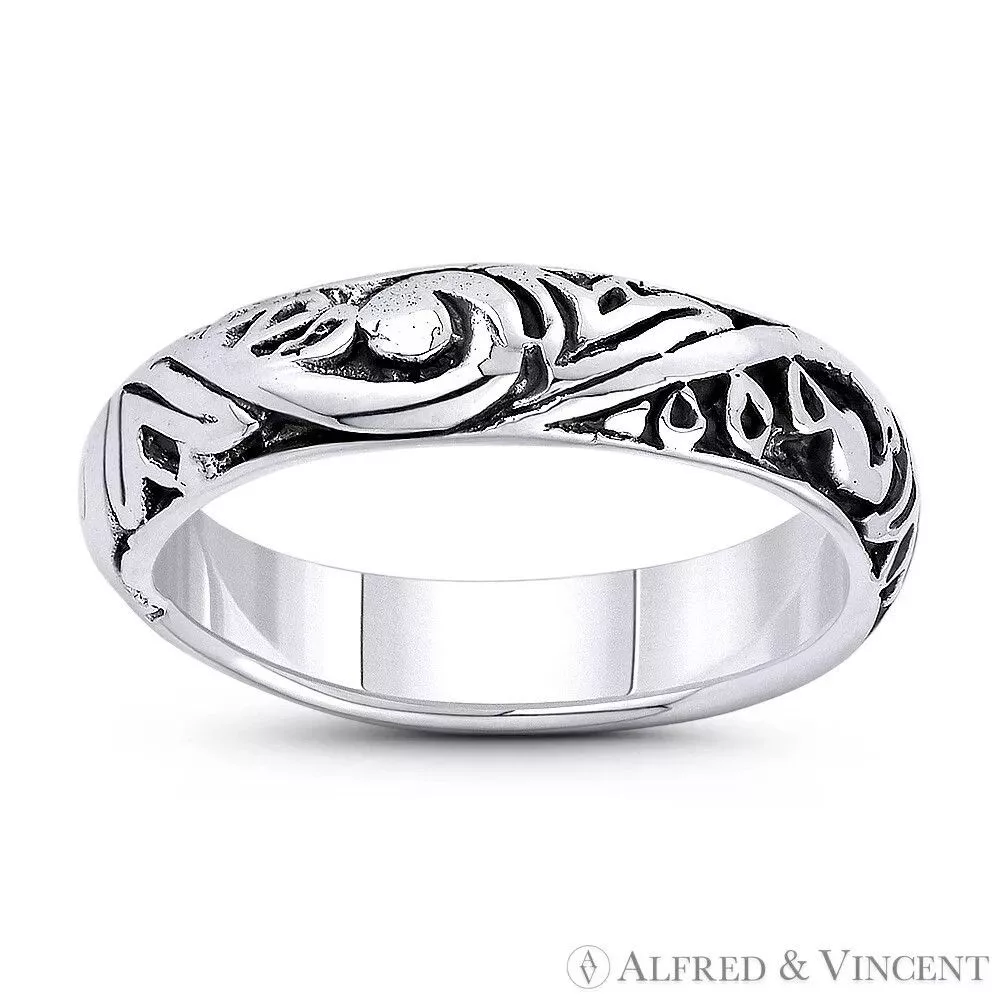 Other Rings Other Swirl Pattern "Wind Gust" Engraved Design Ring Silver