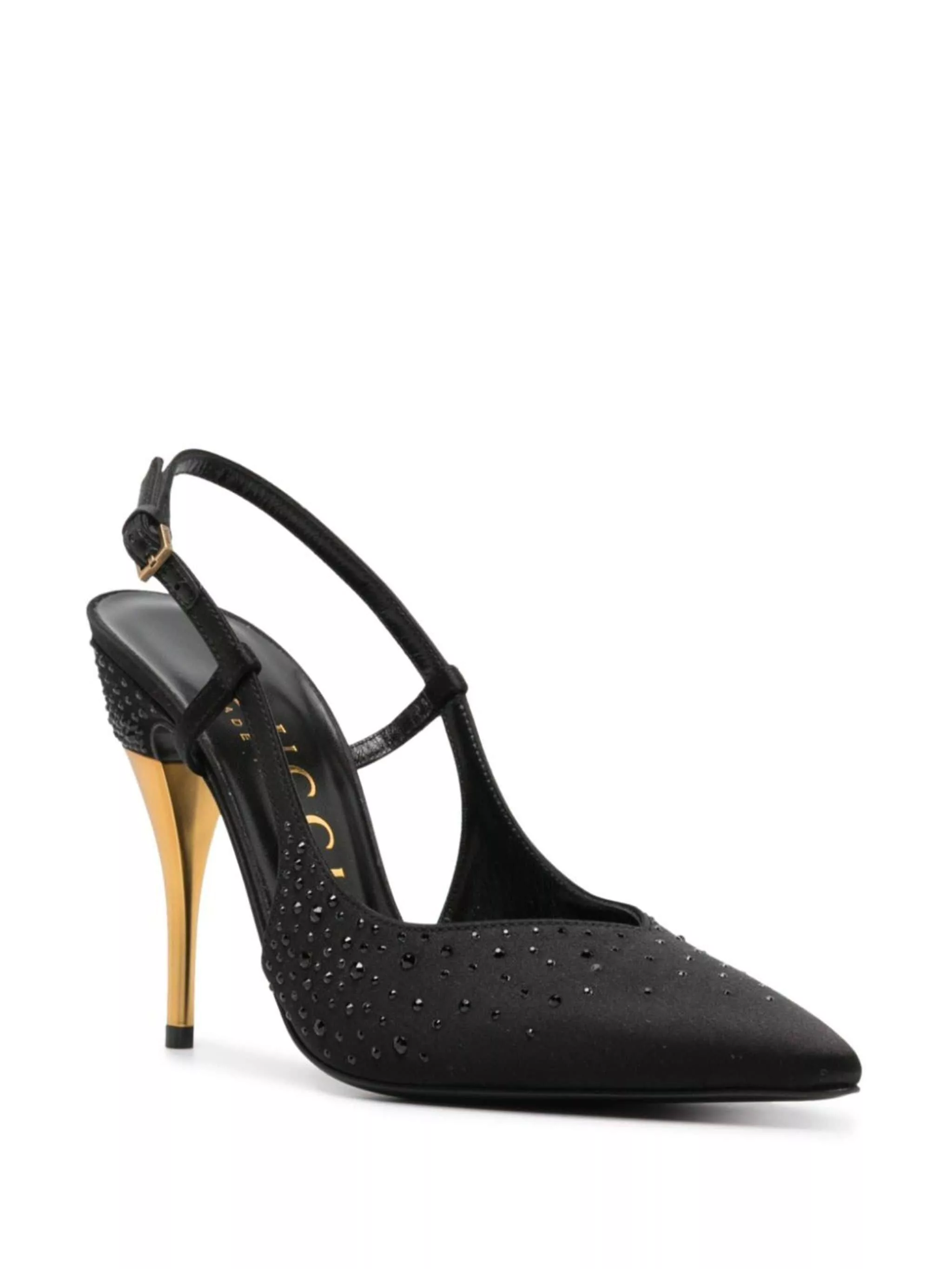 Gucci Miscellaneous Gucci crystal-embellished 75mm slingback pumps SIZE 37 Black