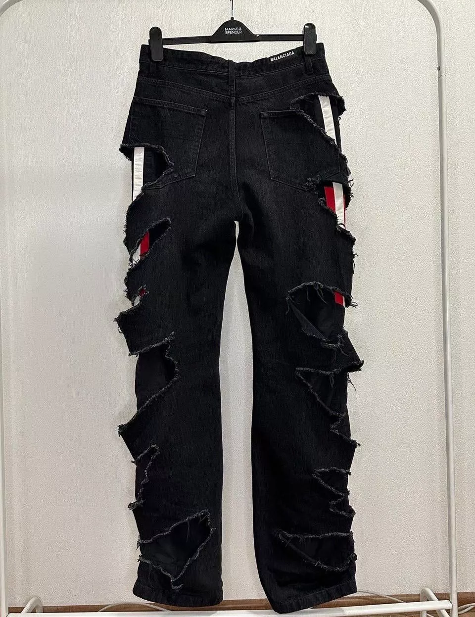 Balenciaga Denim balenciaga distressed denim slashed Black
