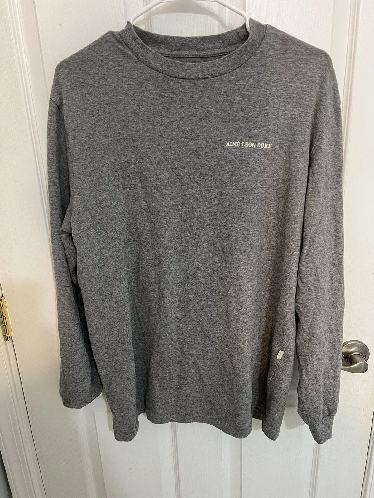 Aime Leon Dore Long Sleeve T Shirts Aime Leon Dore Grey script long sleeve Gray
